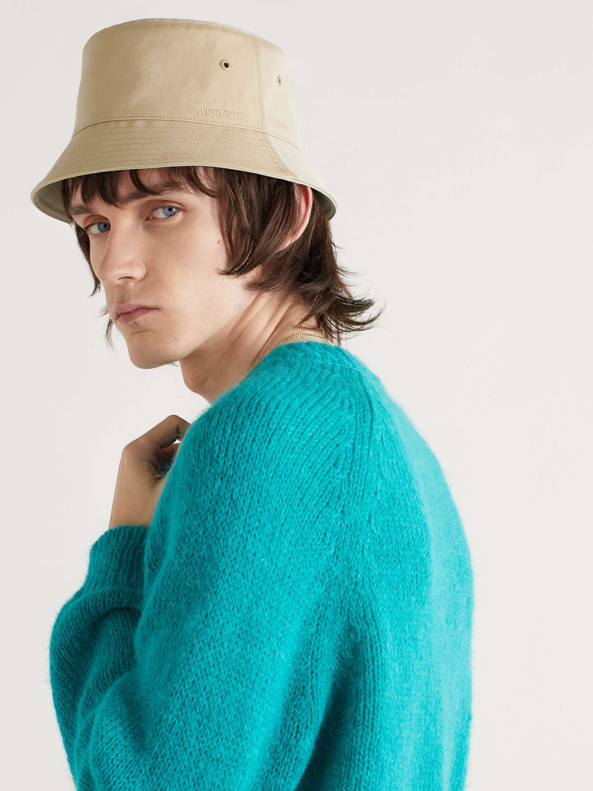 BURBERRY Reversible Logo-Embroidered Cotton-Twill Bucket Hat