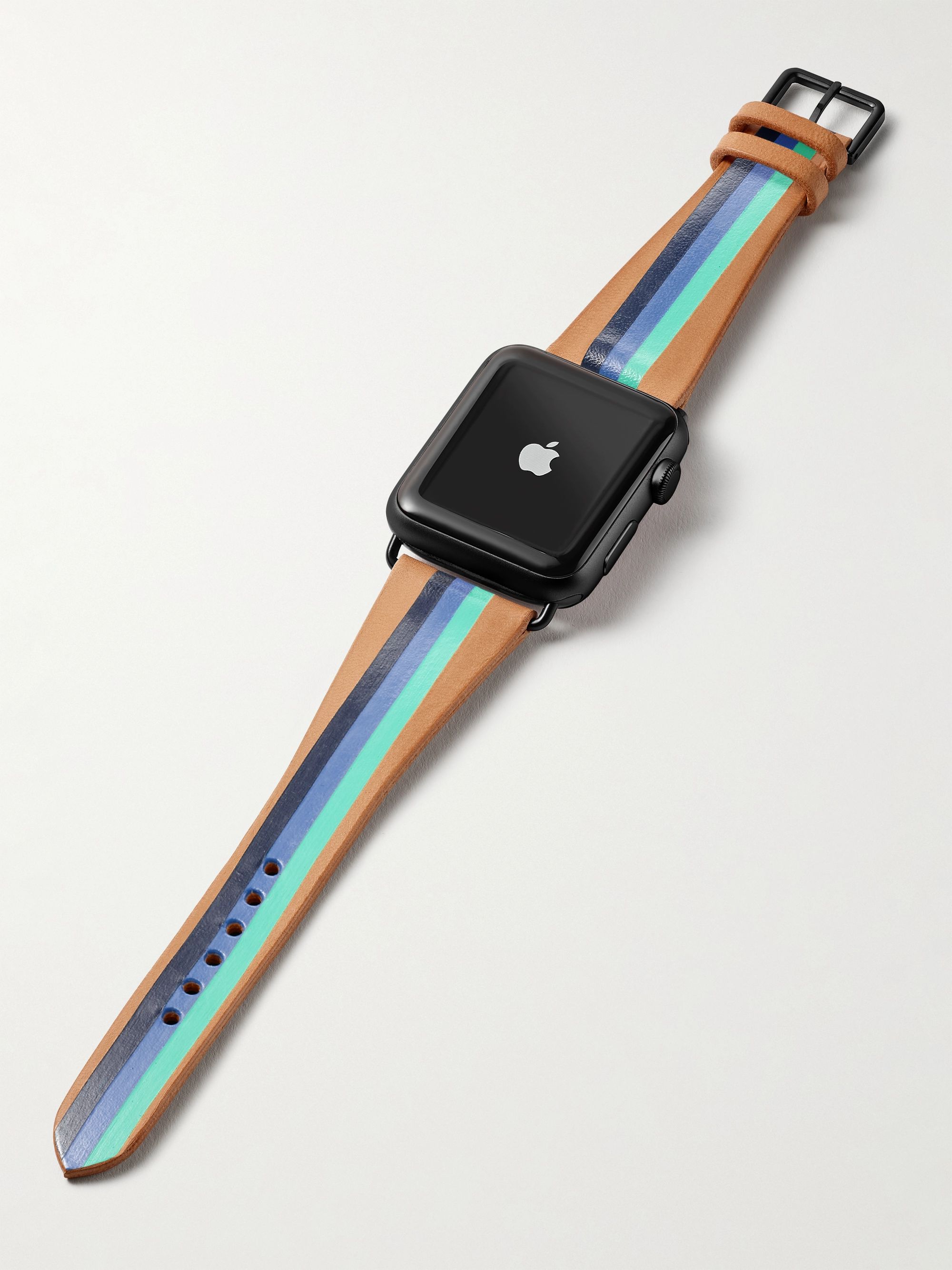 LA CALIFORNIENNE Aquatica Striped Leather Watch Strap