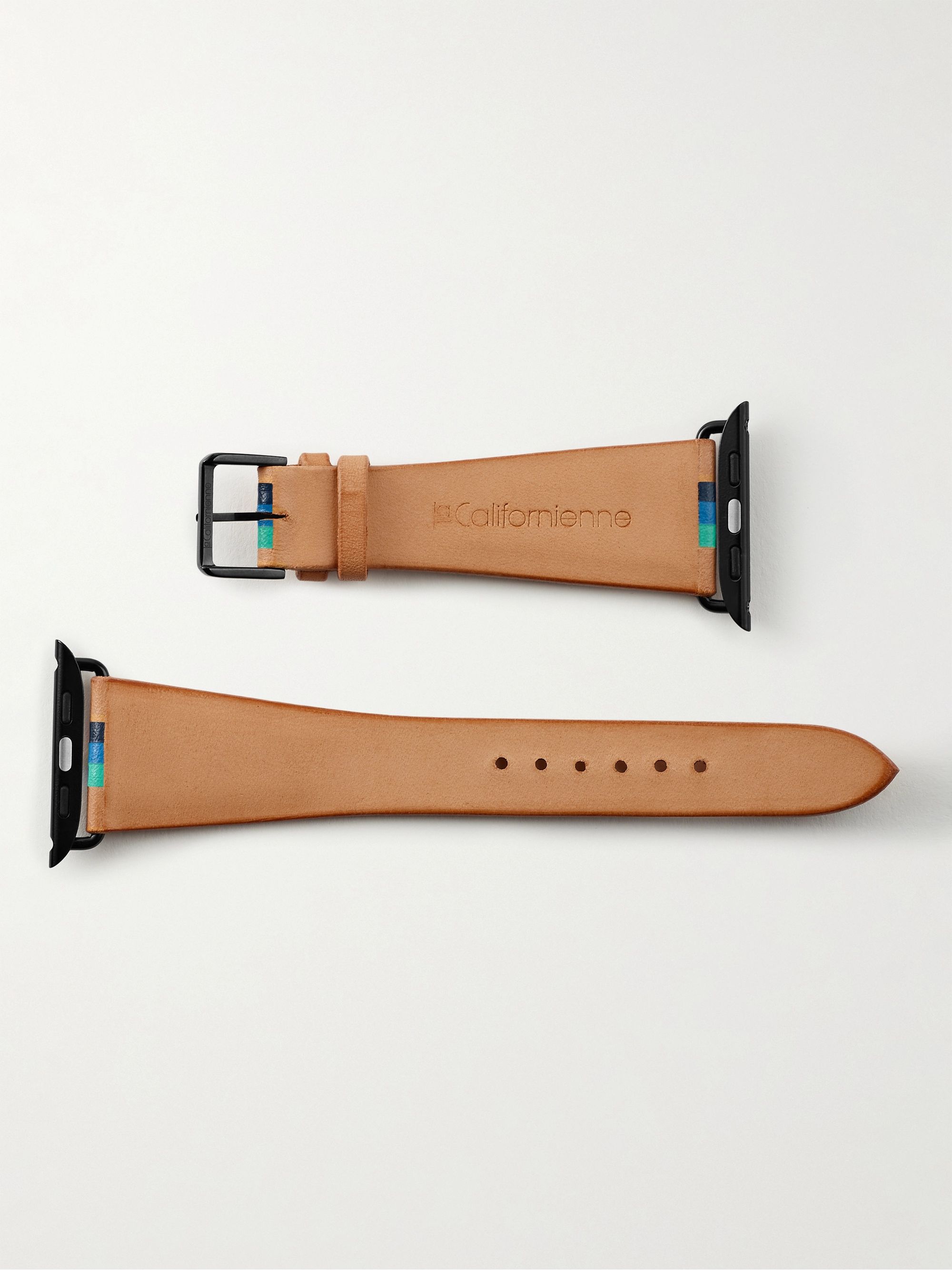 LA CALIFORNIENNE Aquatica Striped Leather Watch Strap