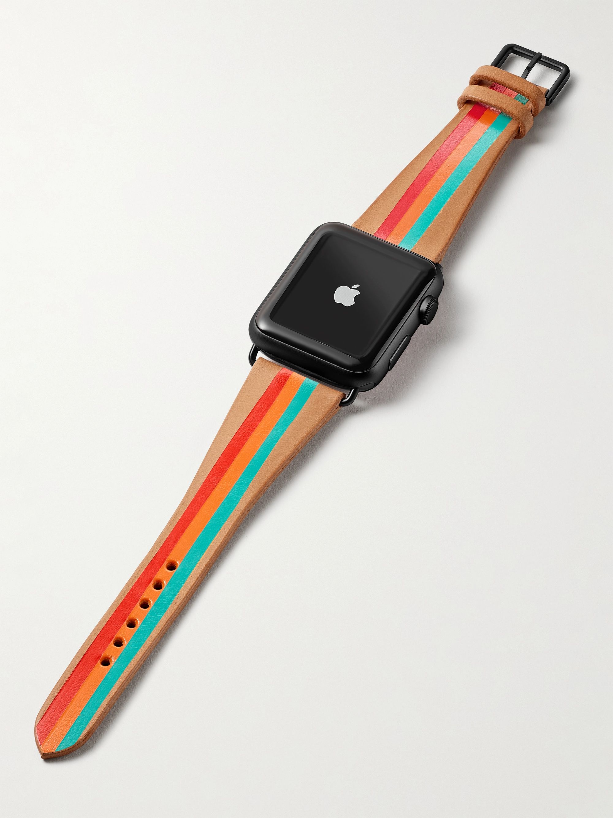 LA CALIFORNIENNE Terrazza Striped Leather Watch Strap