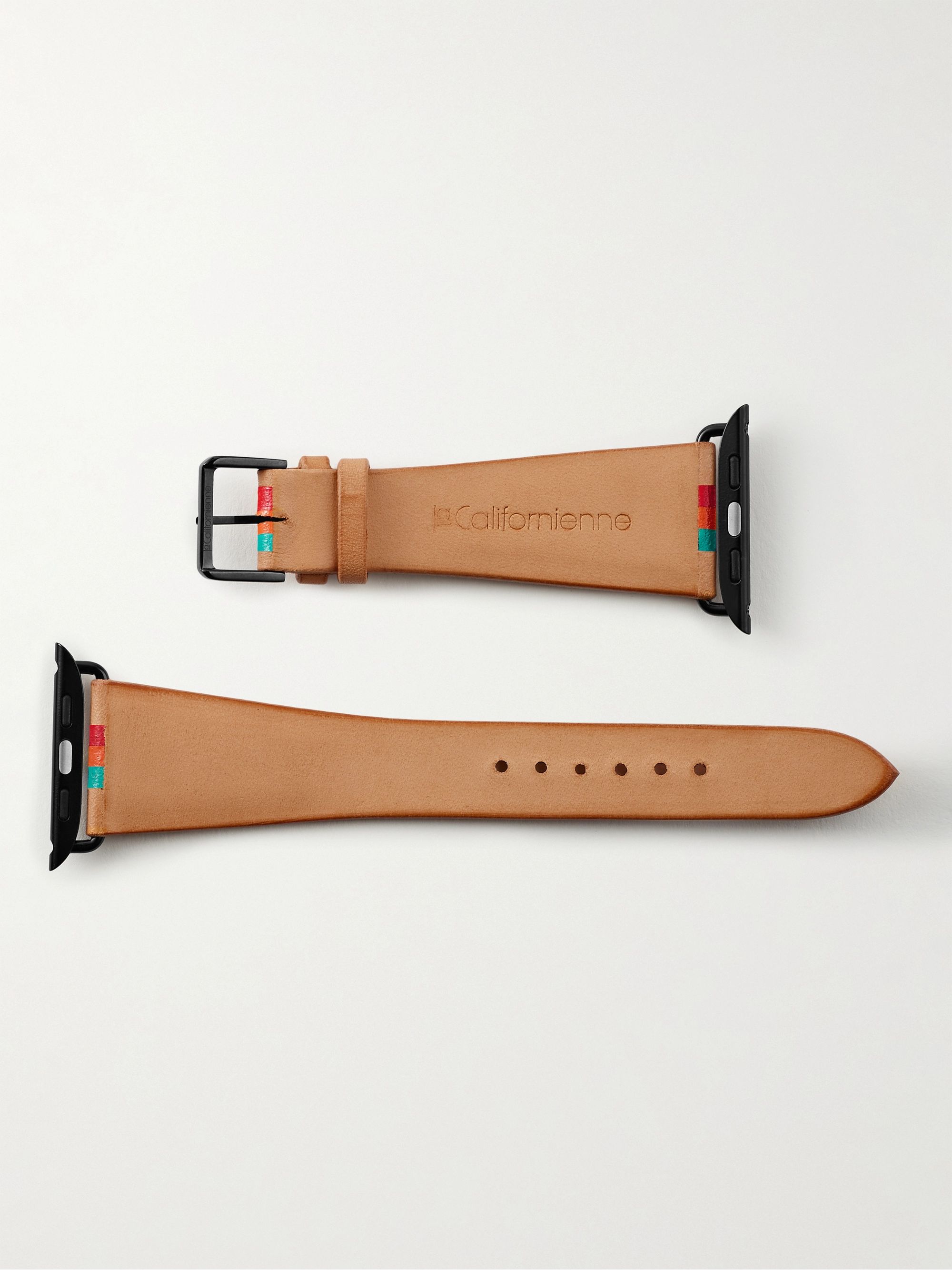 LA CALIFORNIENNE Terrazza Striped Leather Watch Strap