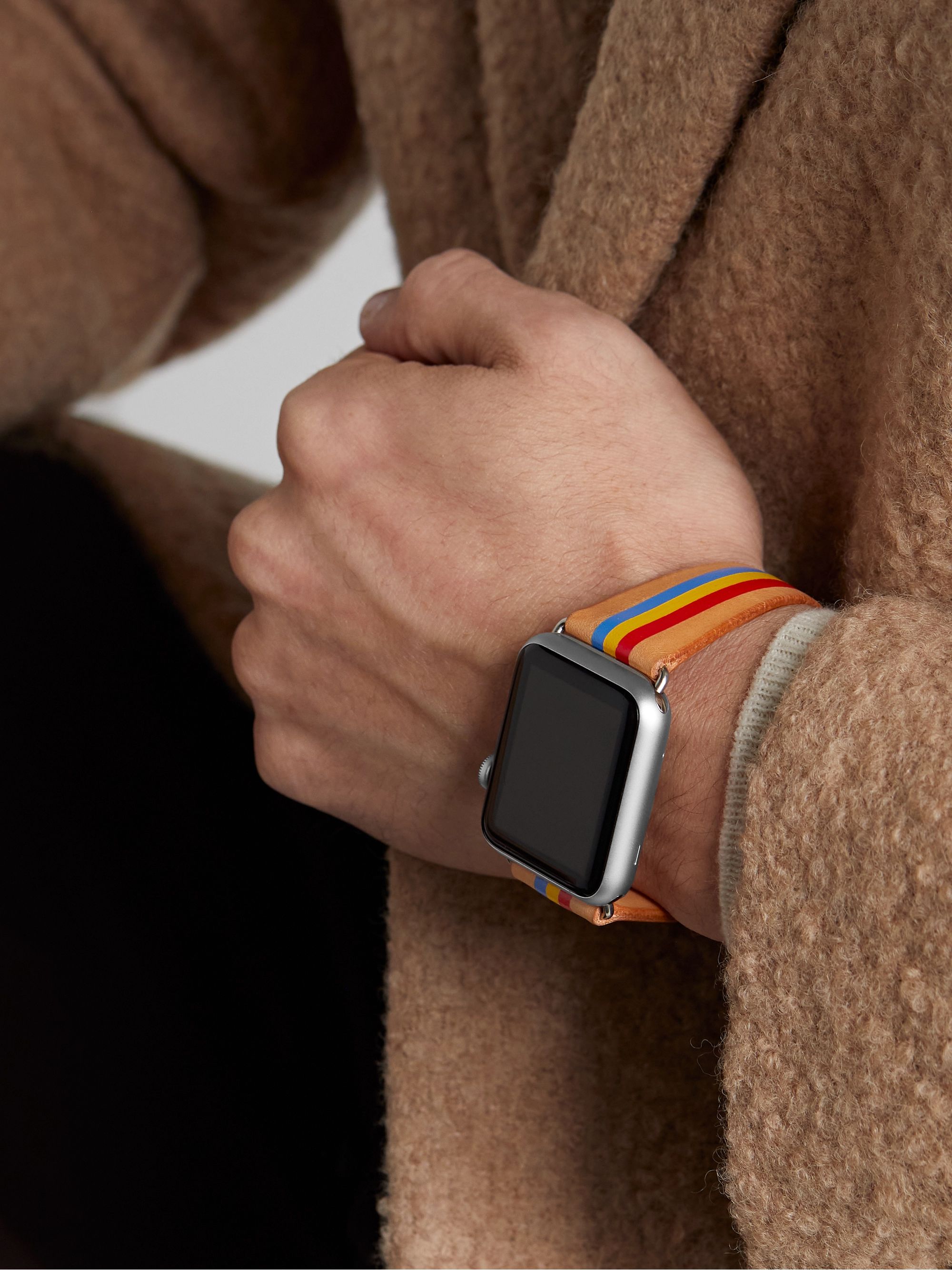 LA CALIFORNIENNE Primary Striped Leather Watch Strap