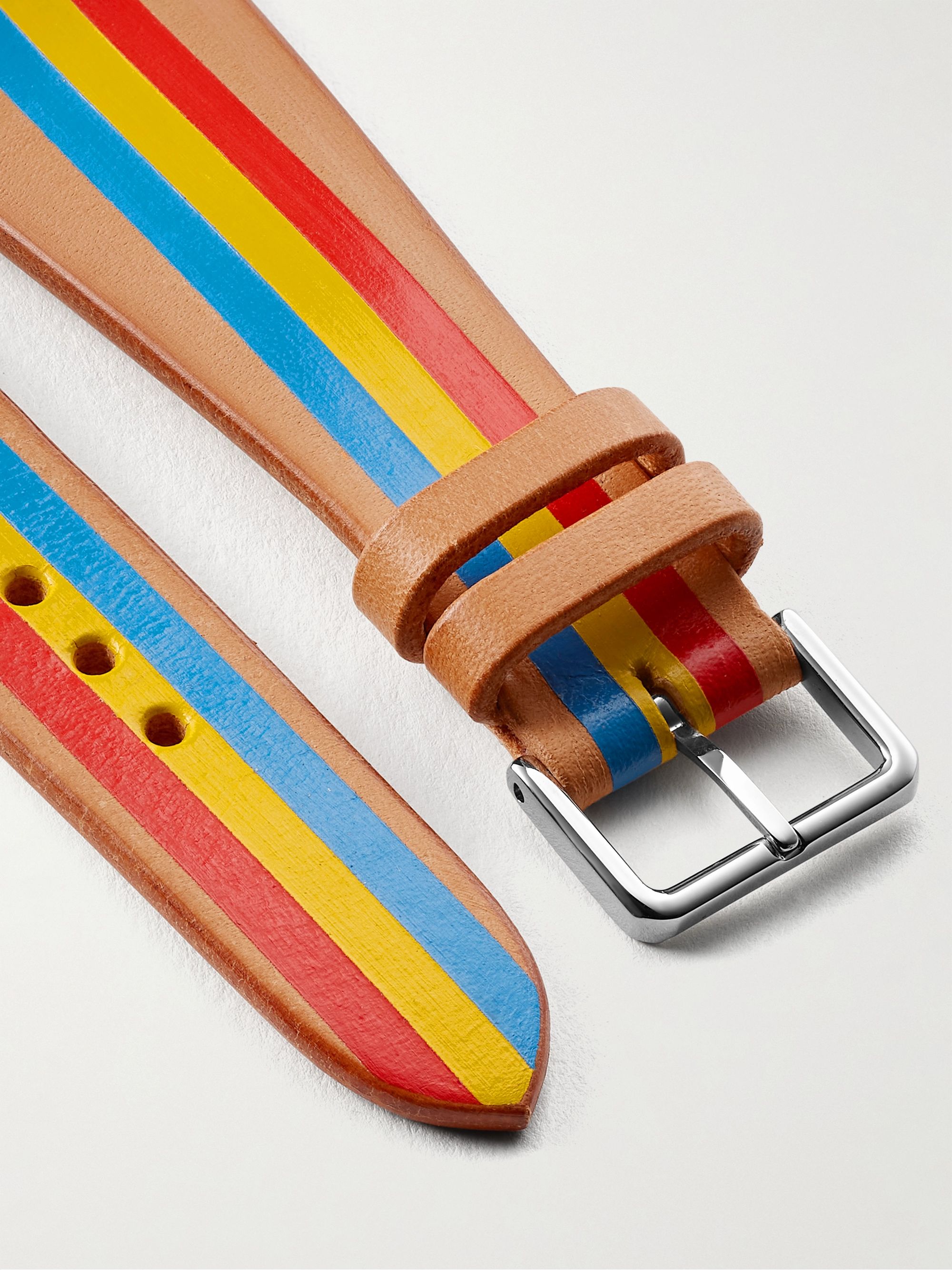 LA CALIFORNIENNE Primary Striped Leather Watch Strap