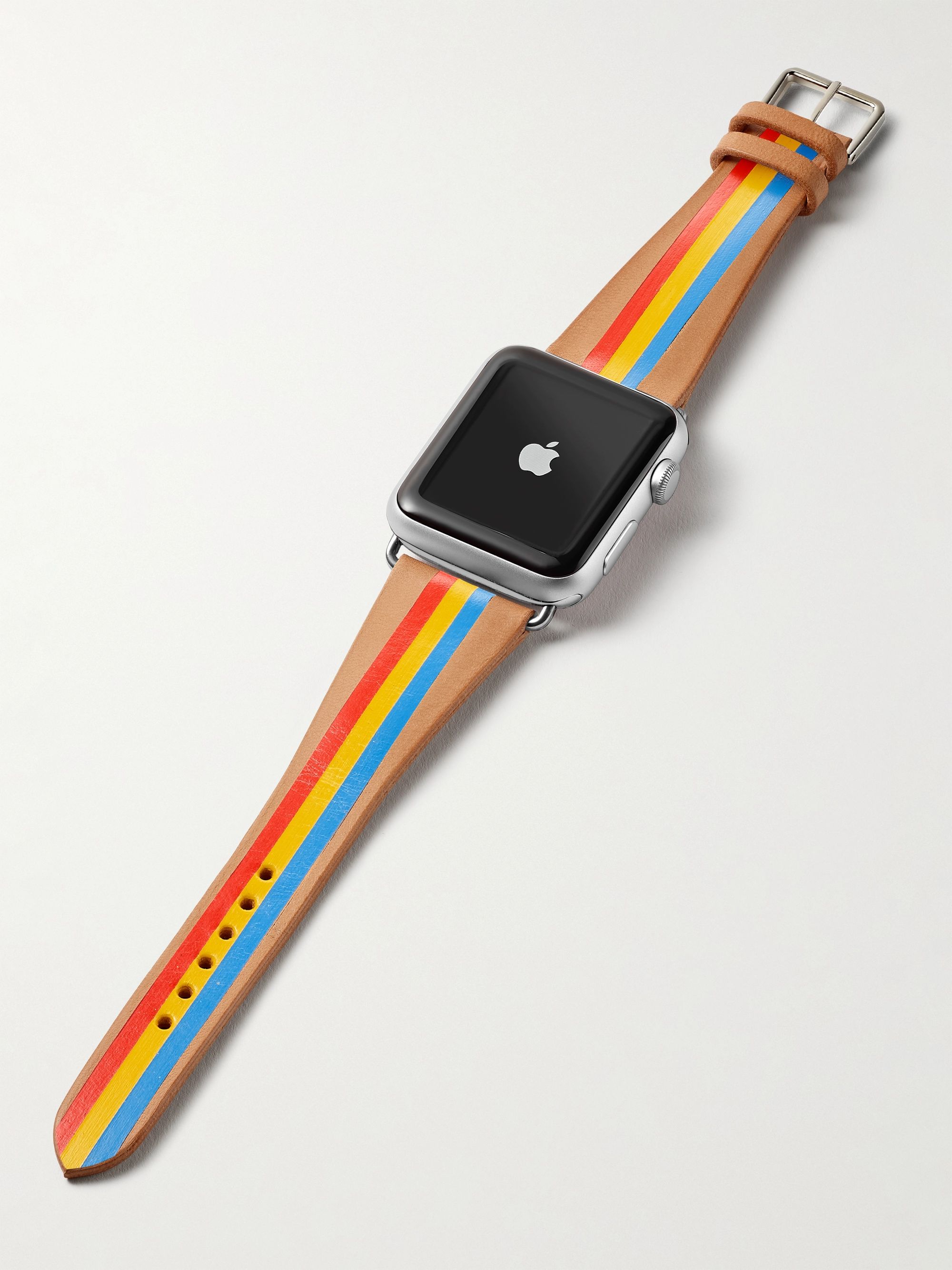 LA CALIFORNIENNE Primary Striped Leather Watch Strap