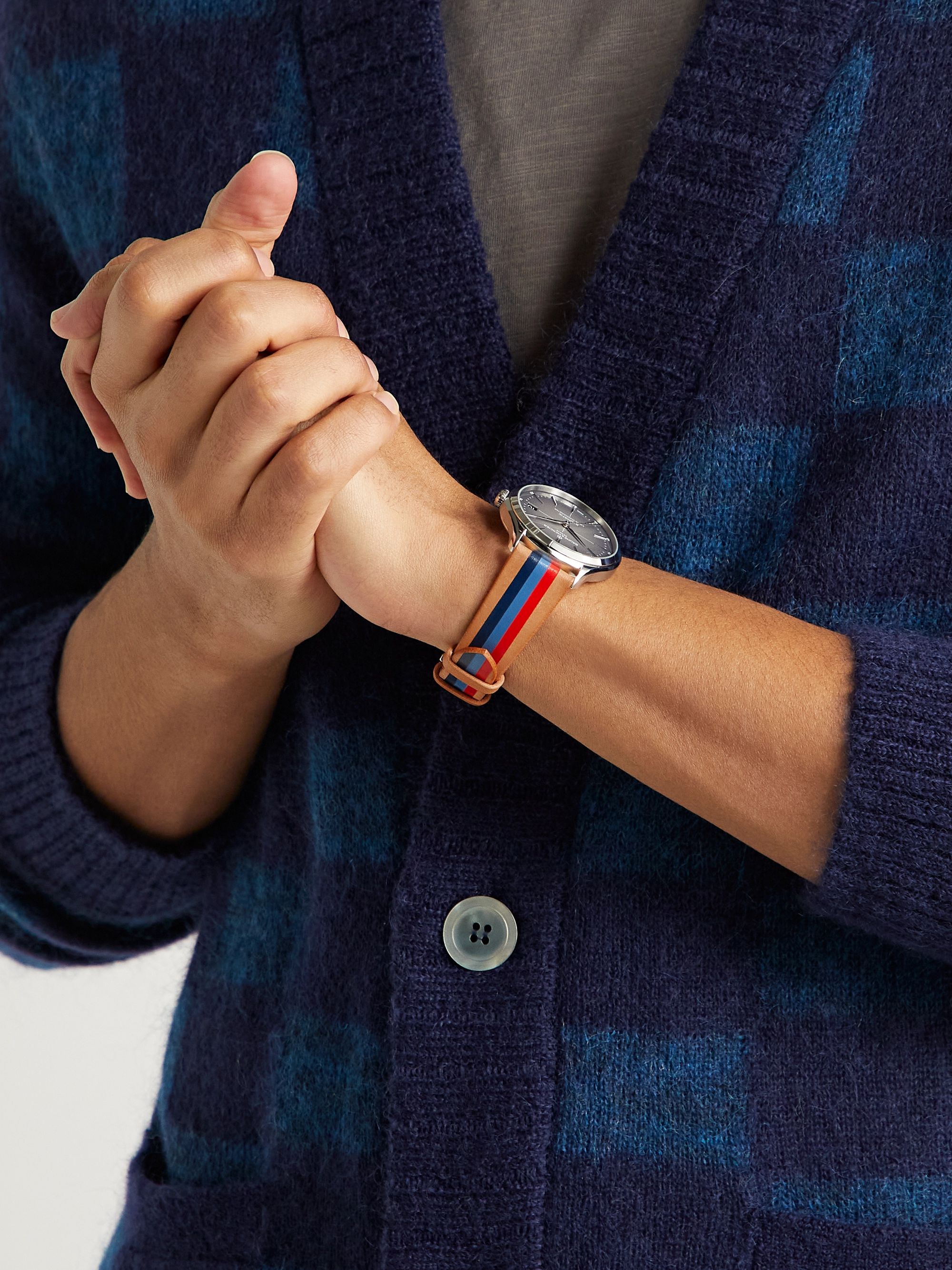 LA CALIFORNIENNE Primary Striped Leather Watch Strap