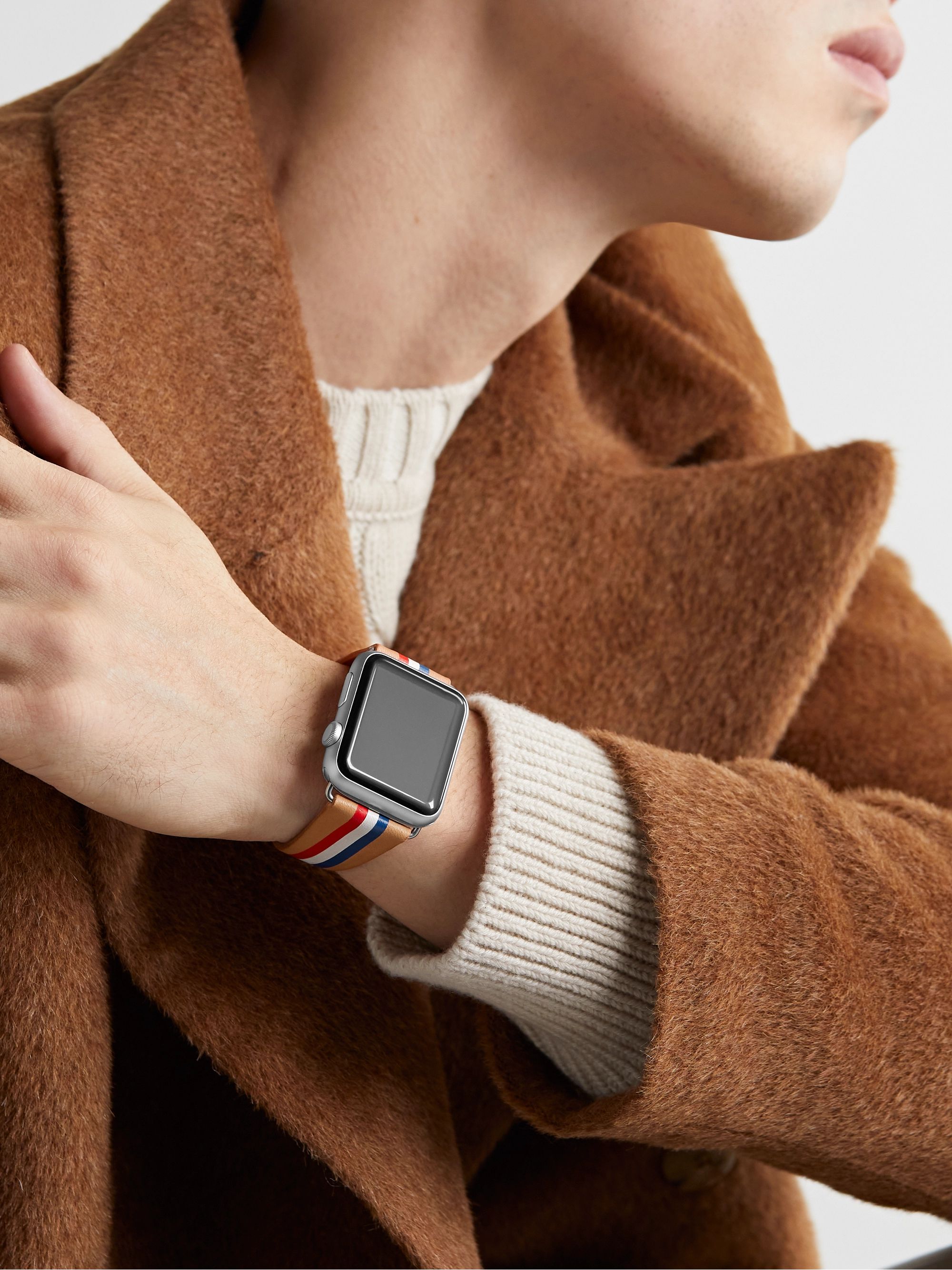 LA CALIFORNIENNE Liberty Striped Leather Watch Strap