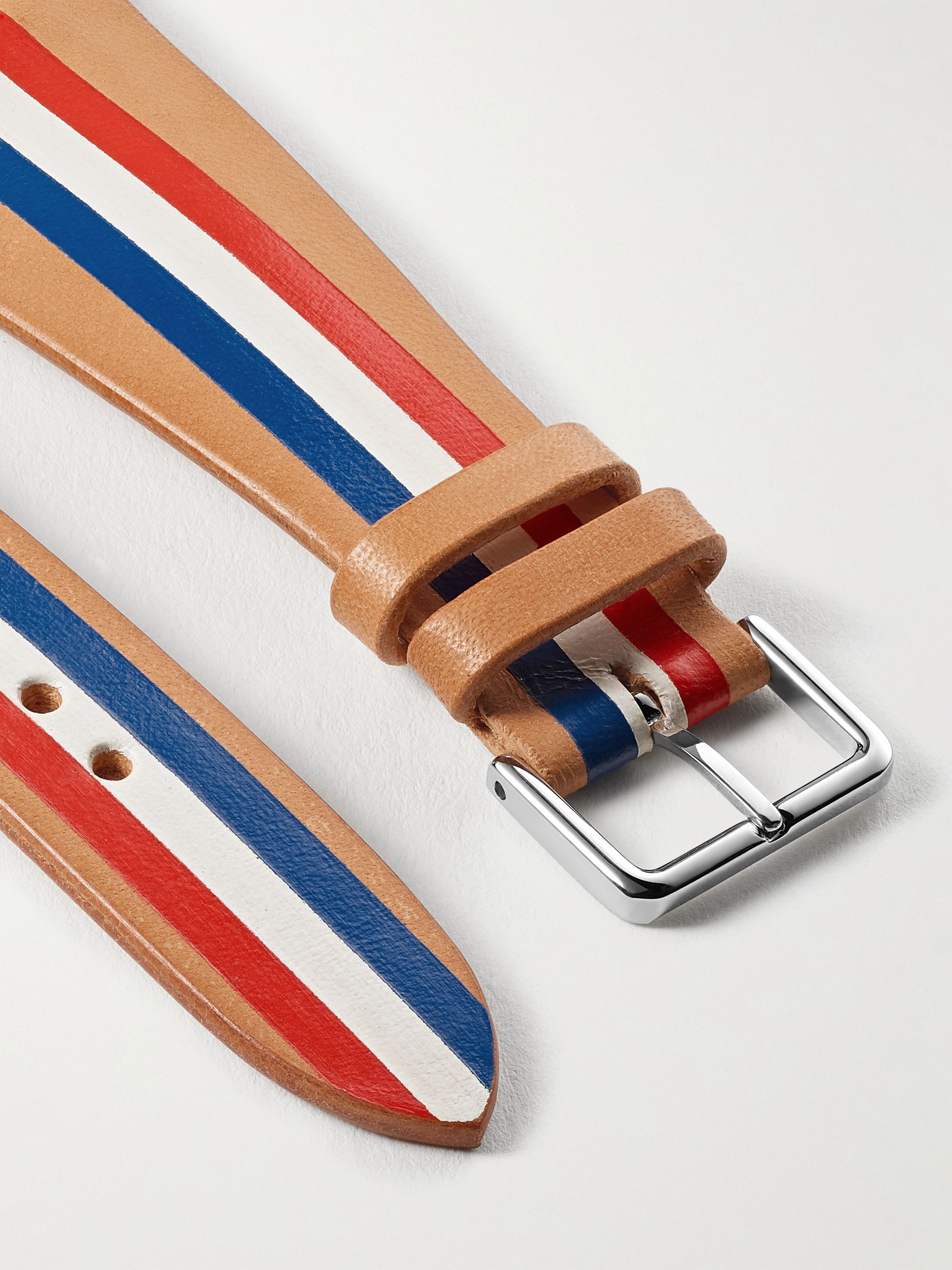 LA CALIFORNIENNE Liberty Striped Leather Watch Strap