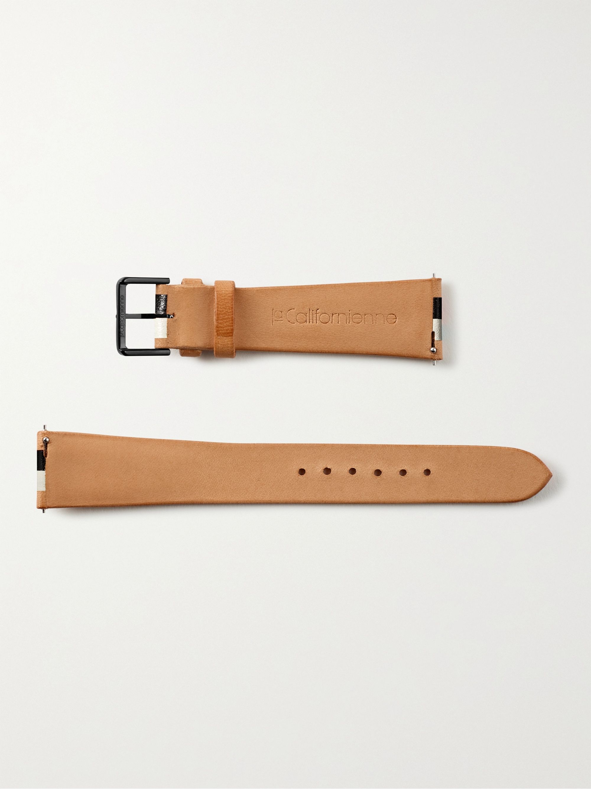 Raw leather top watch strap