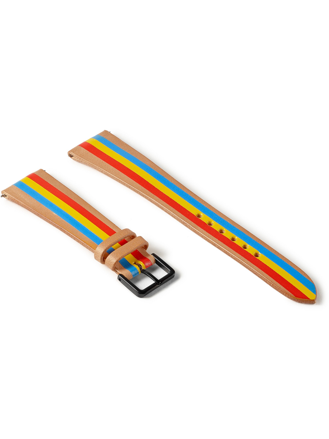 Primary Striped Leather Watch Strap