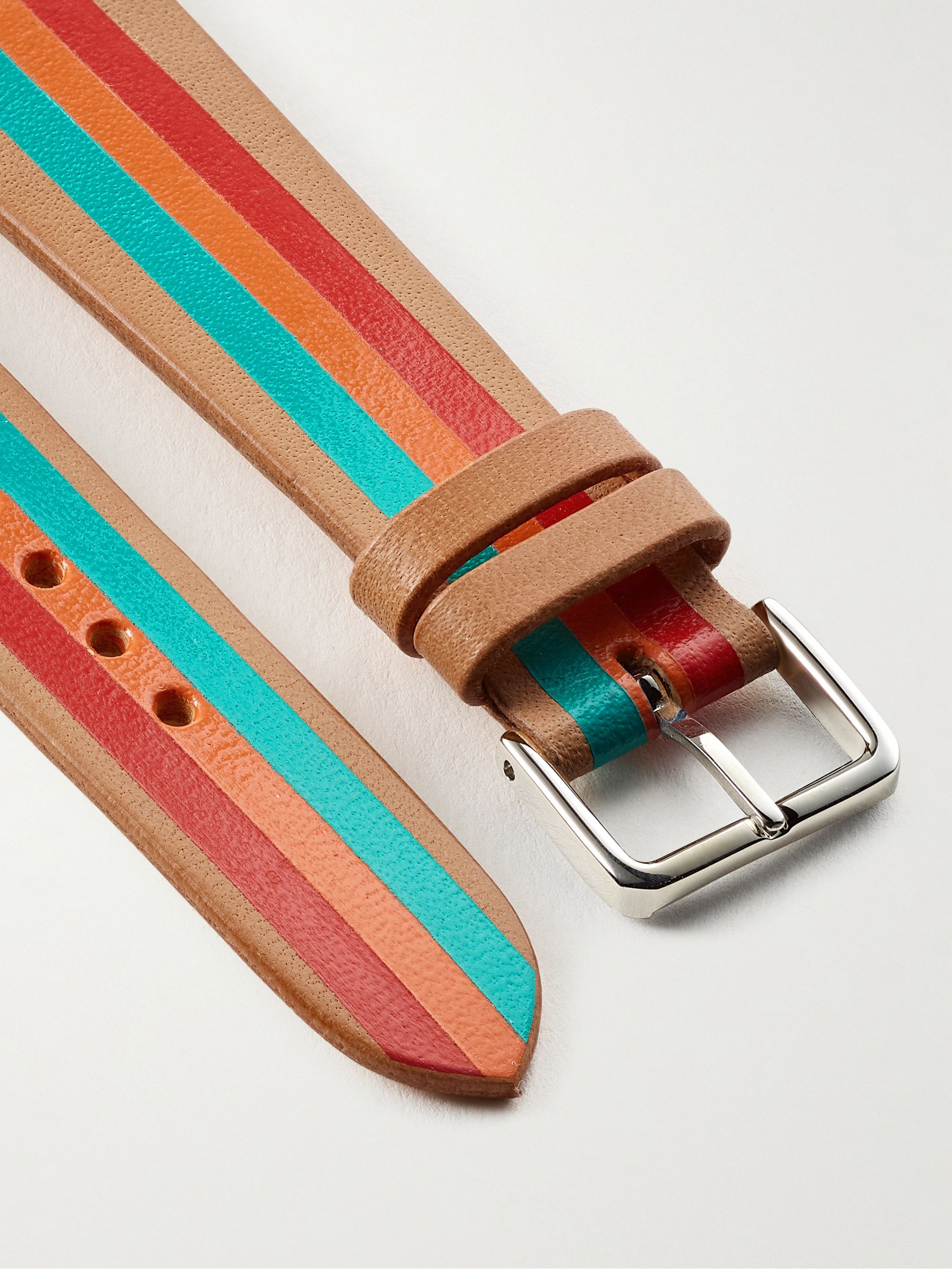 LA CALIFORNIENNE Primary Striped Leather Watch Strap