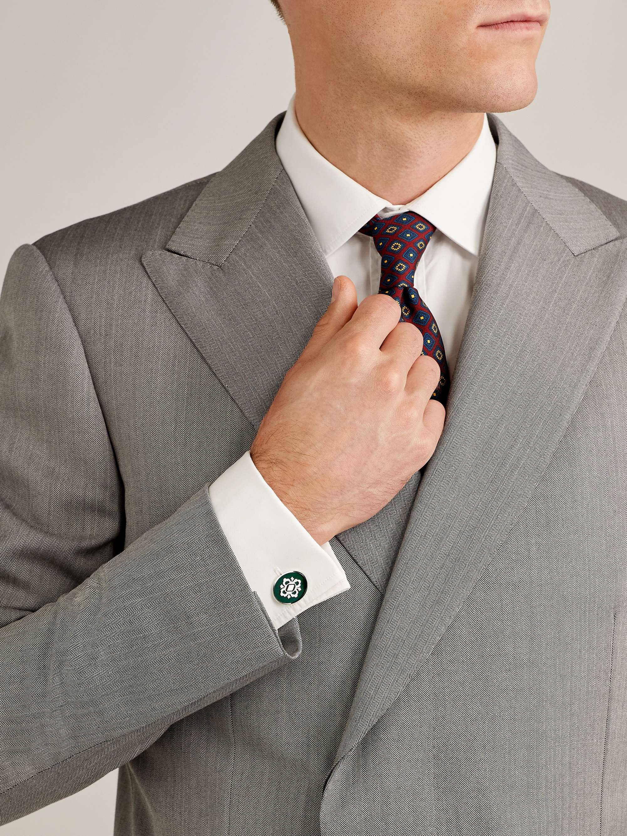 BUCCELLATI Opera Silver and Enamel Cufflinks
