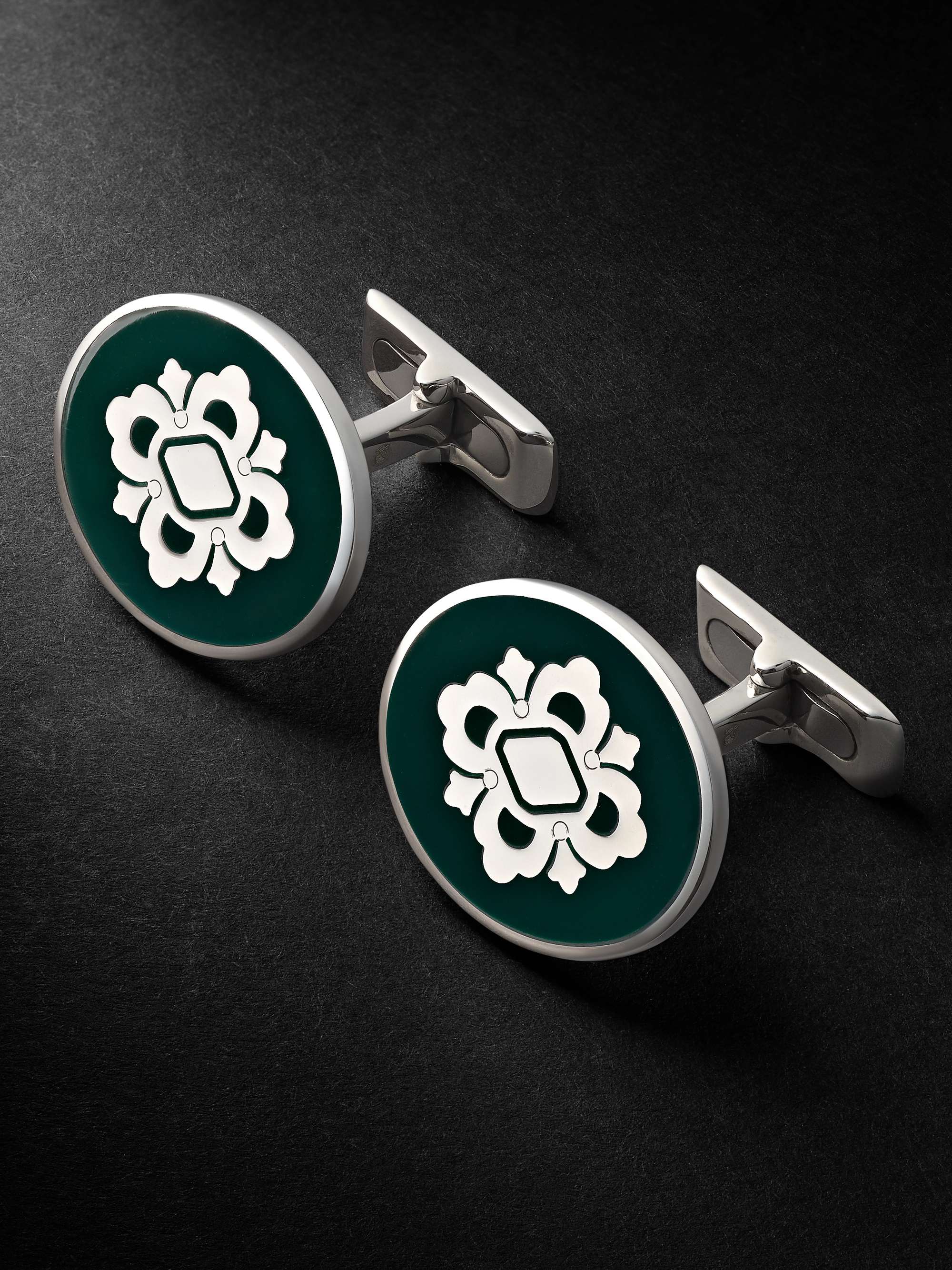 BUCCELLATI Opera Silver and Enamel Cufflinks for Men