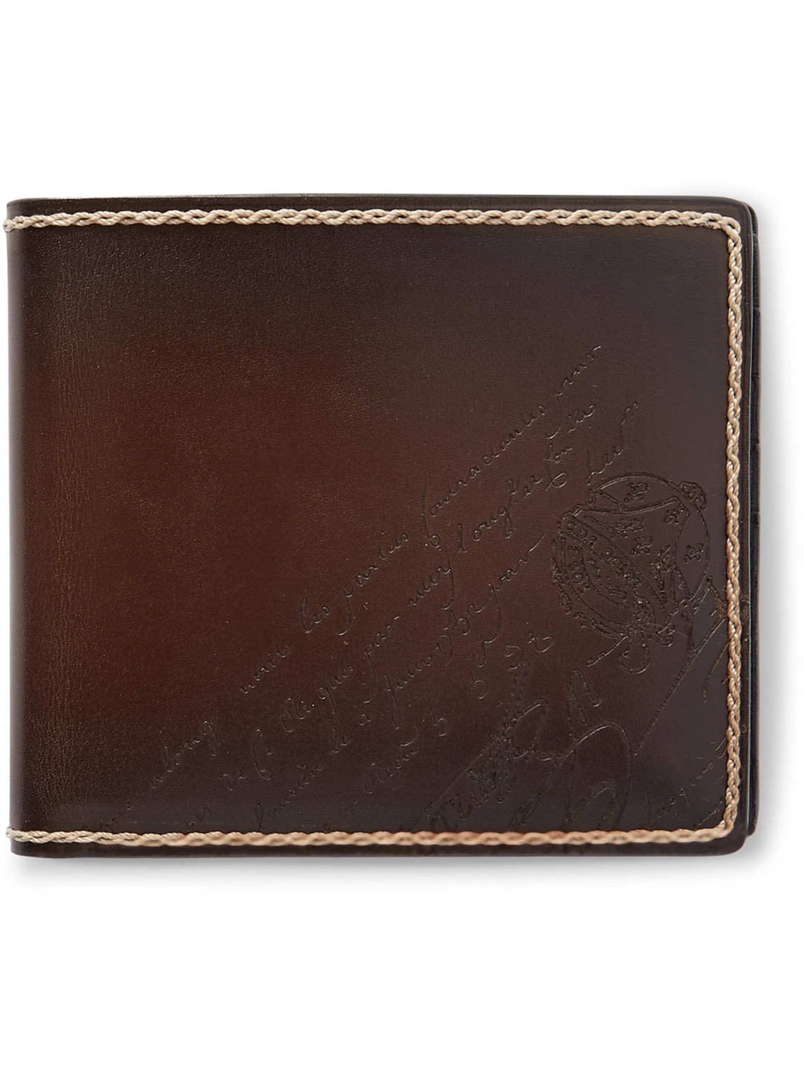 Berluti Scritto Leather Billfold Wallet In Brown