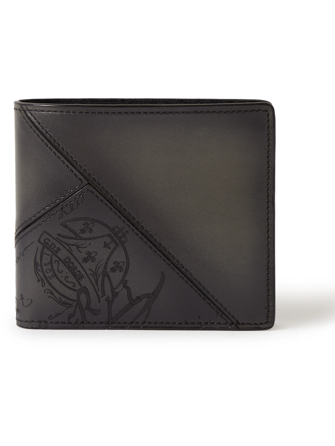 Berluti Scritto Leather Billfold Wallet In Black