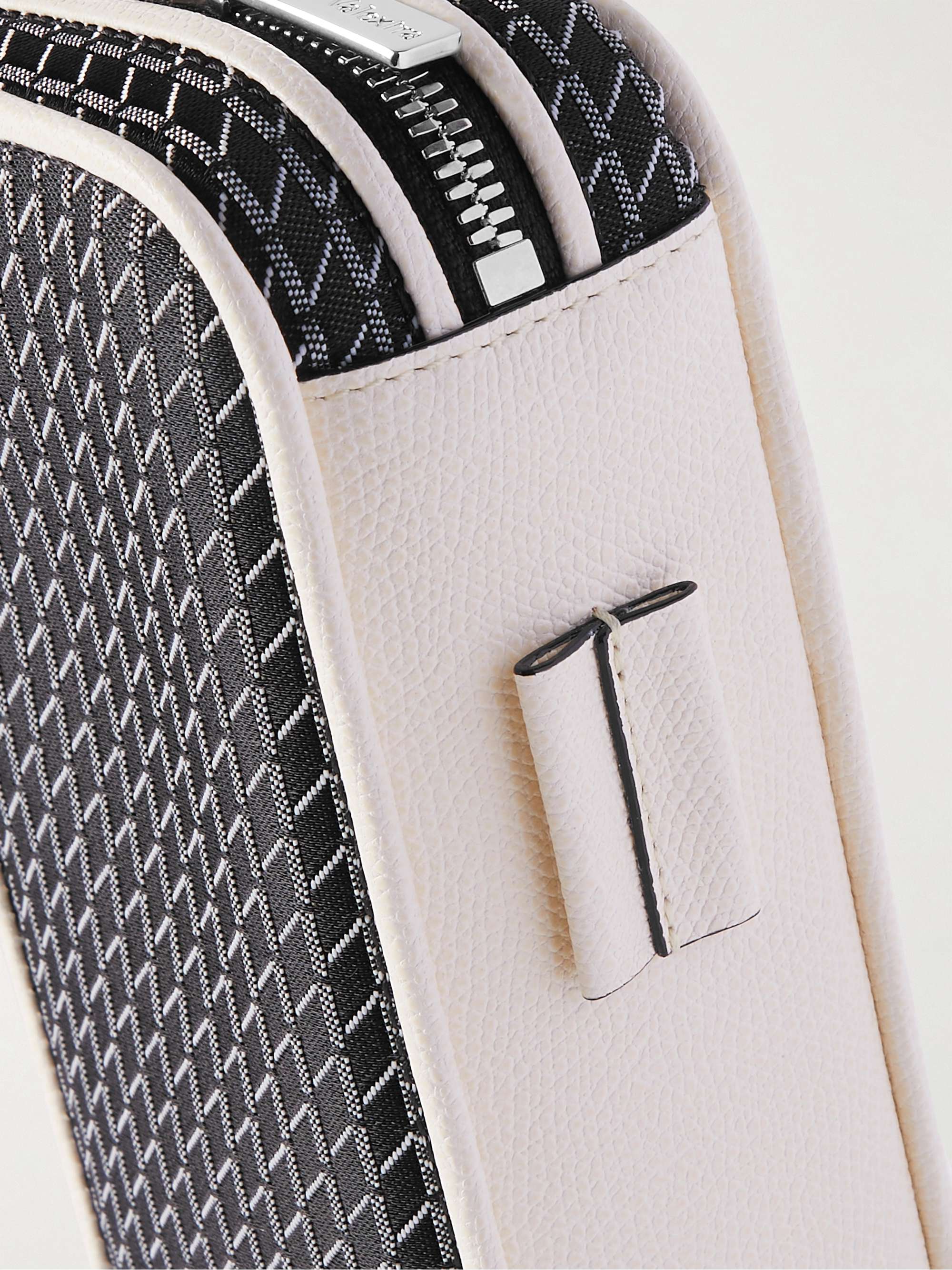 VALEXTRA Leather-Trimmed Canvas-Jacquard Golf Ball Case