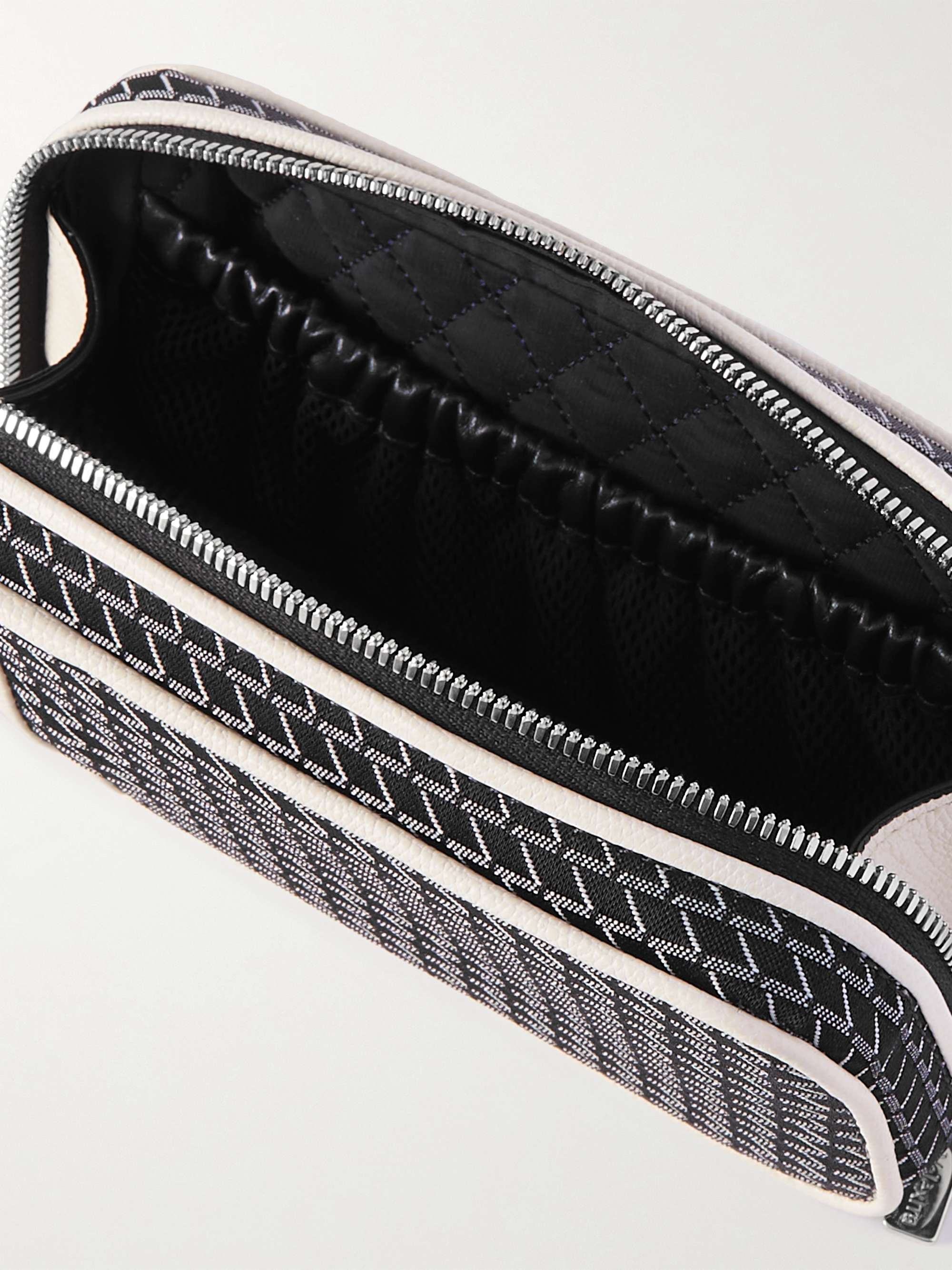 VALEXTRA Leather-Trimmed Canvas-Jacquard Golf Ball Case