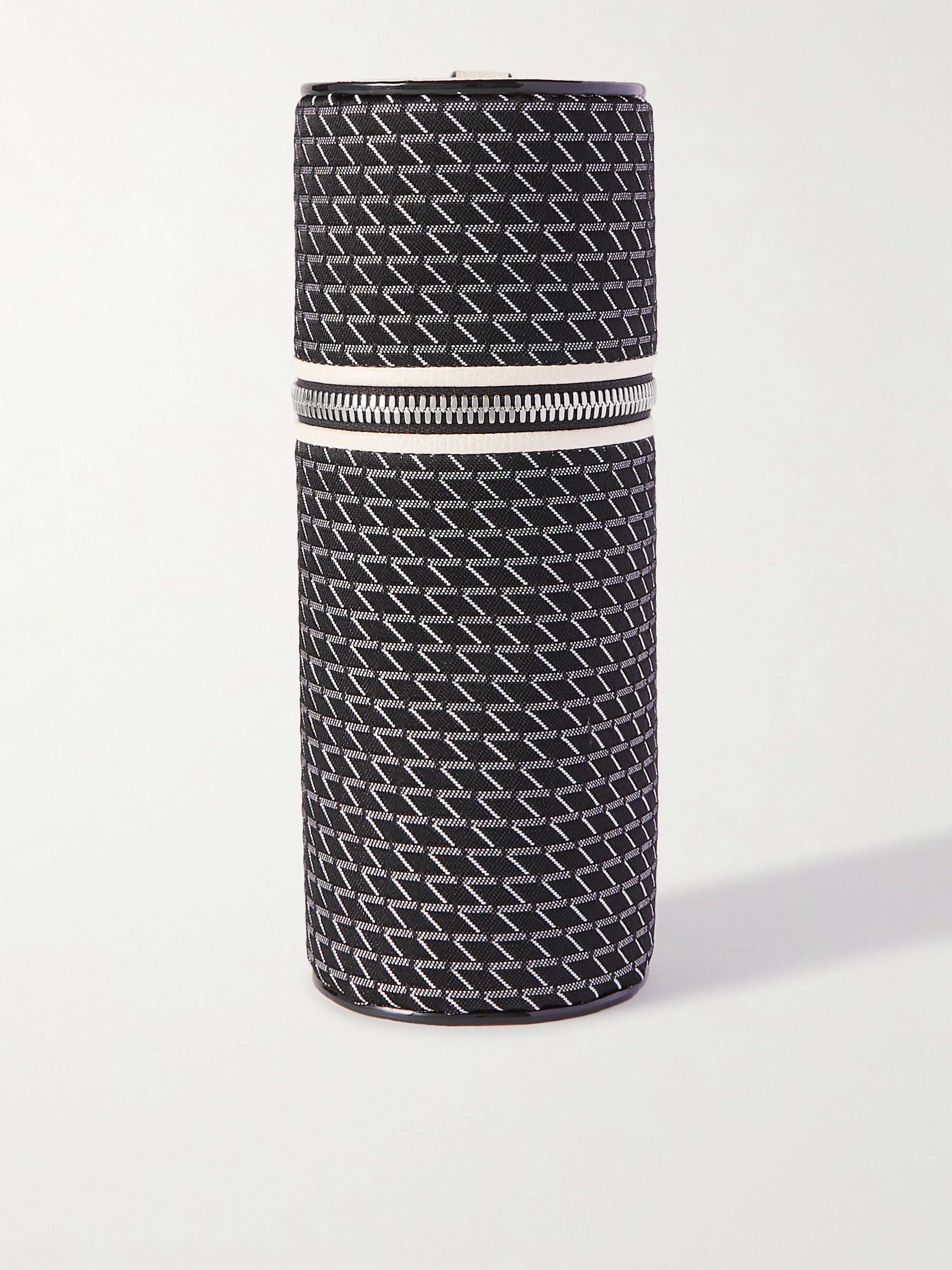 VALEXTRA Leather-Trimmed Canvas-Jacquard Tennis Ball Case
