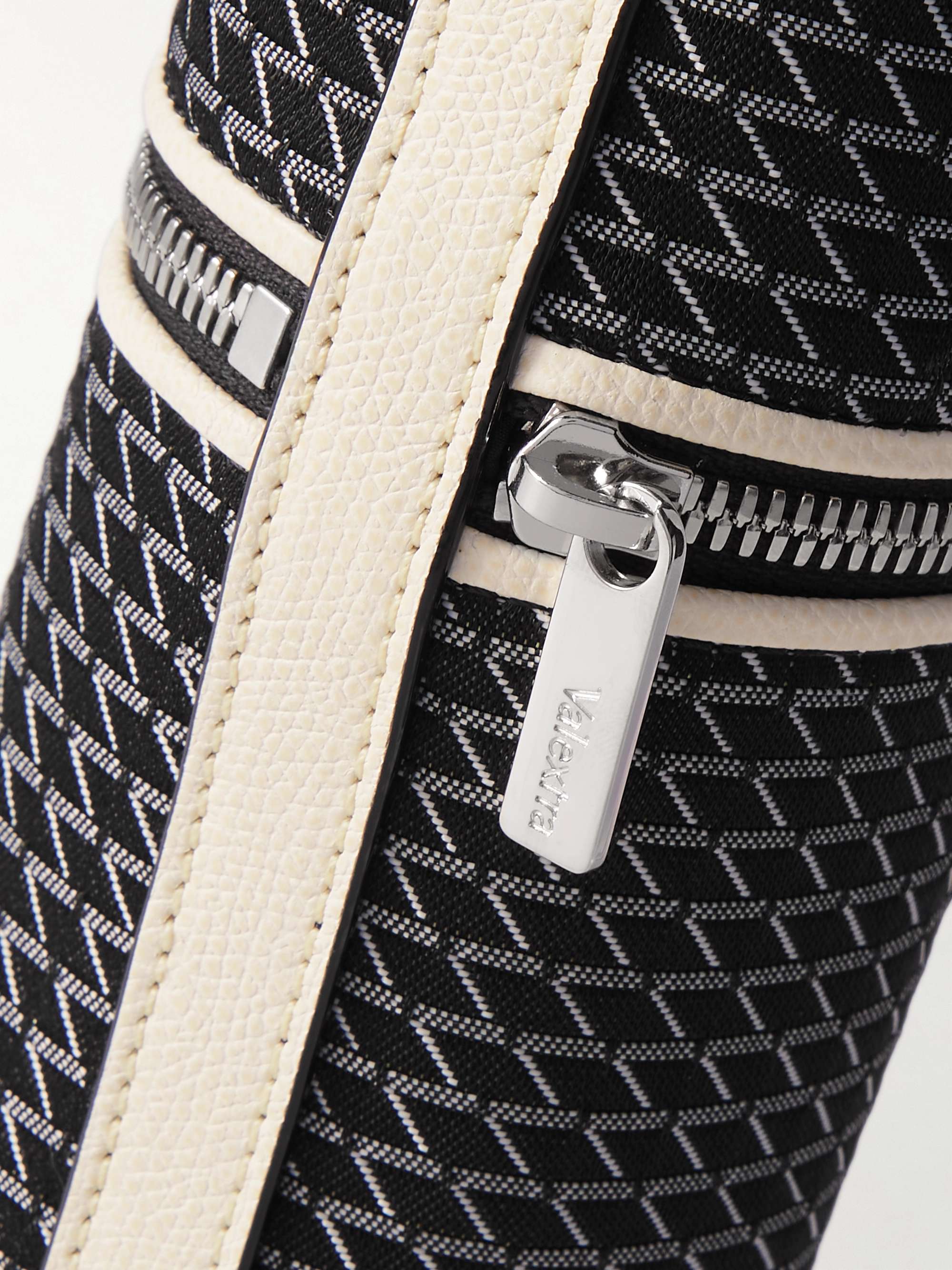 VALEXTRA Leather-Trimmed Canvas-Jacquard Tennis Ball Case