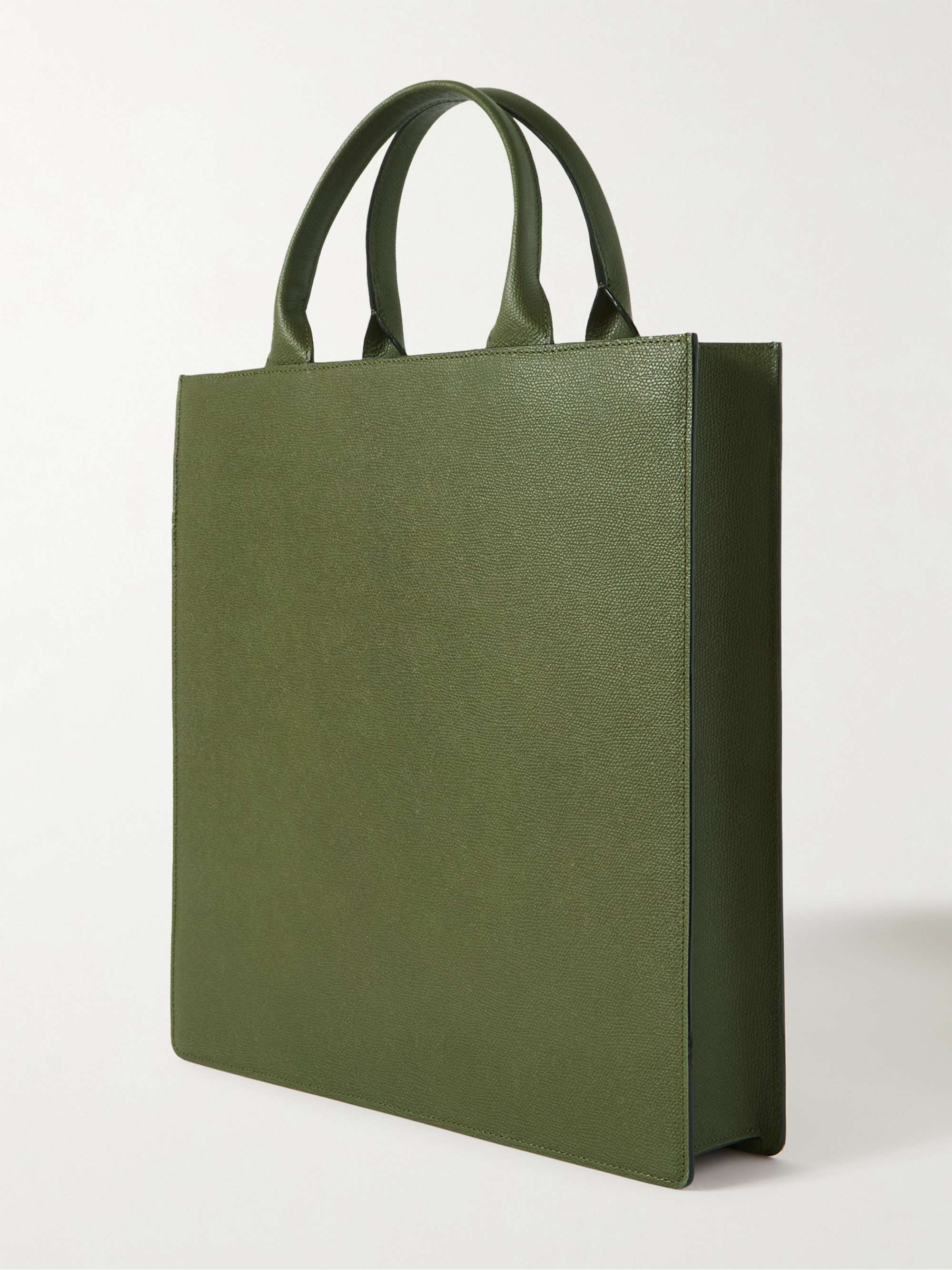 VALEXTRA Pebble-Grain Leather Tote Bag