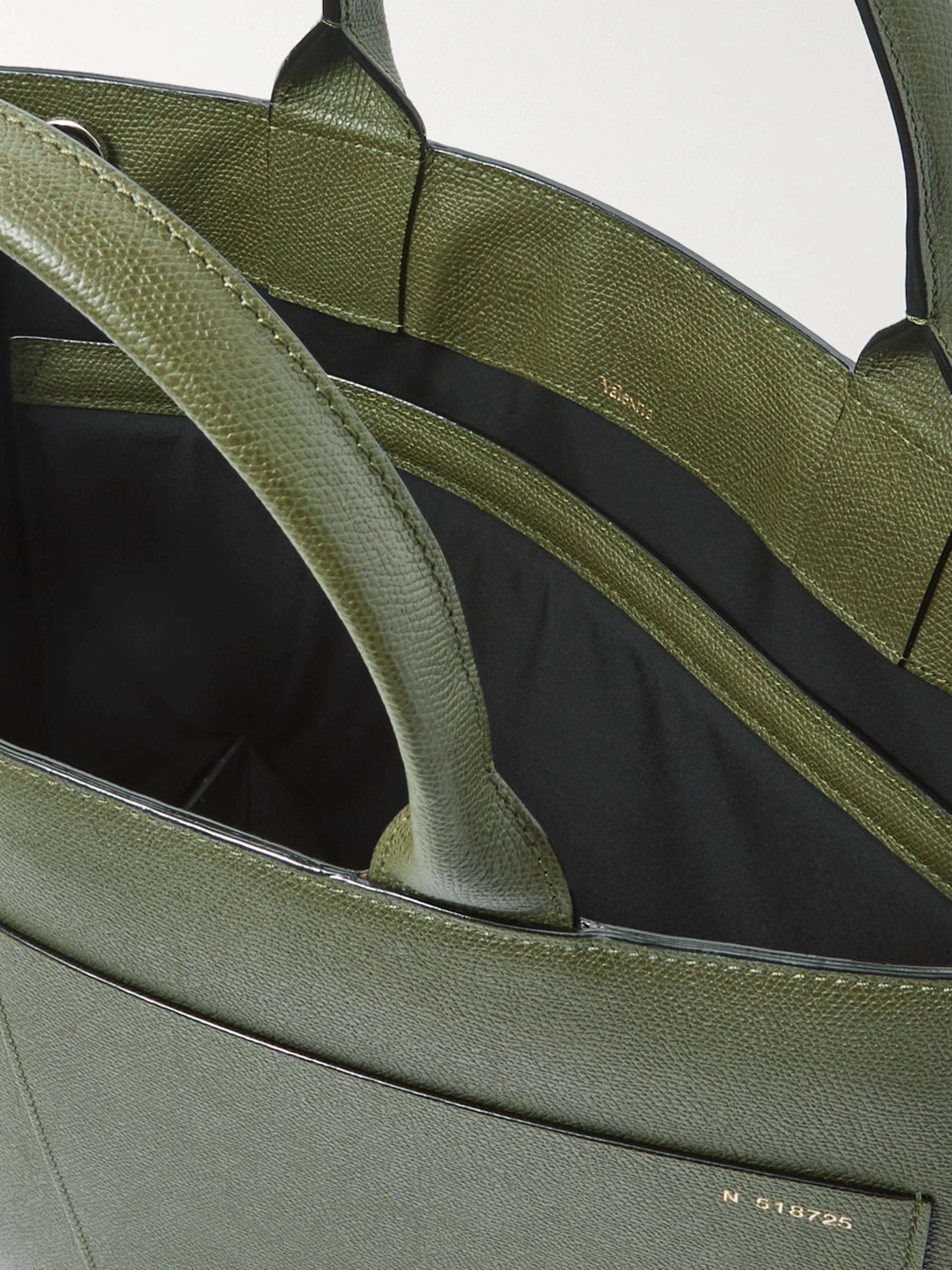 VALEXTRA Pebble-Grain Leather Tote Bag