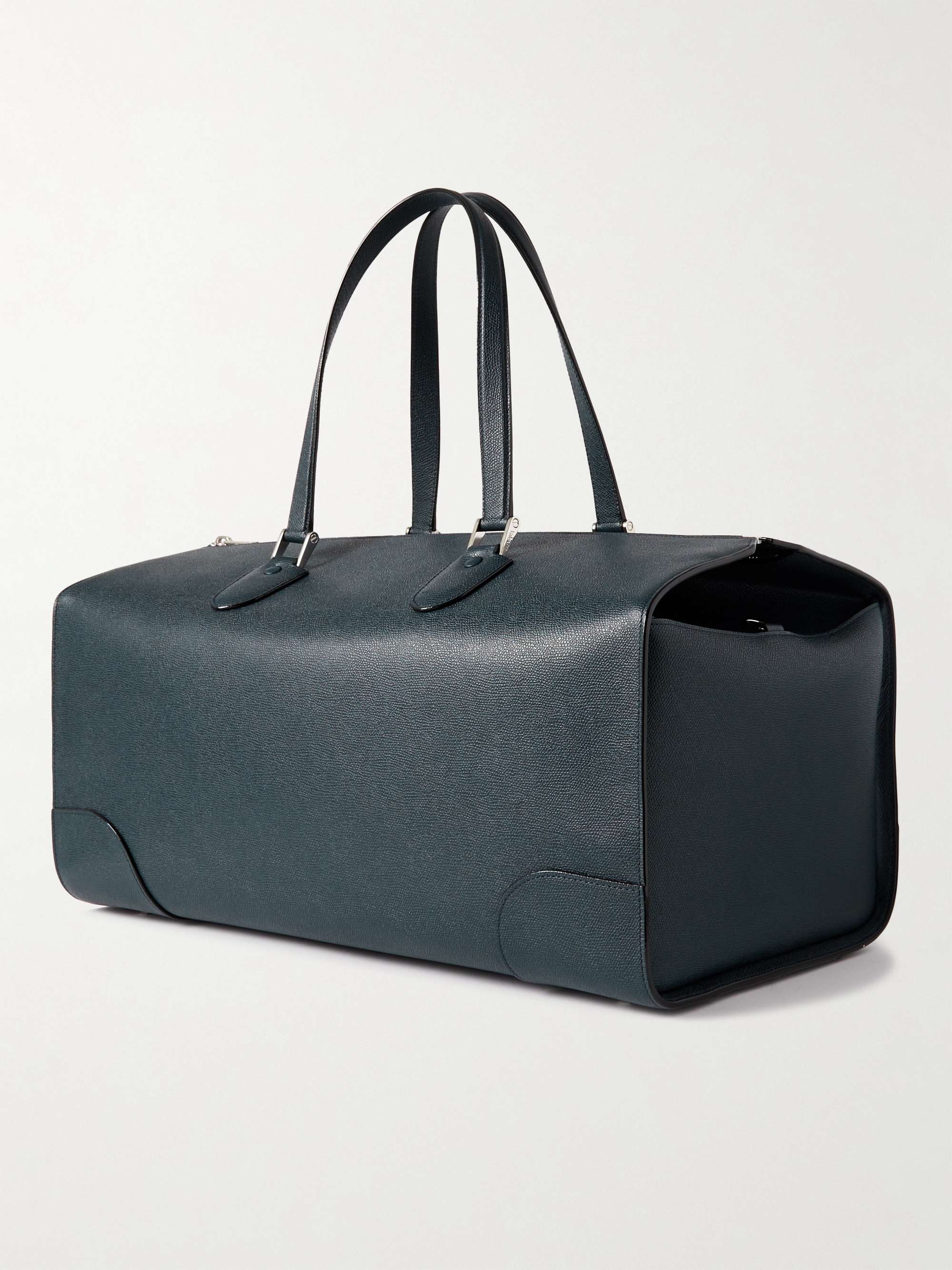 VALEXTRA Boston Pebble-Grain Leather Duffle Bag