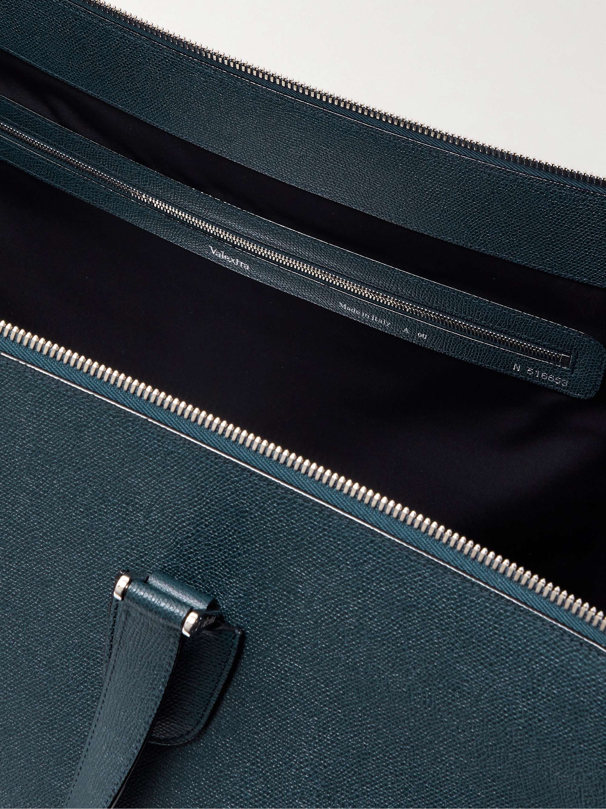 VALEXTRA Boston Pebble-Grain Leather Duffle Bag