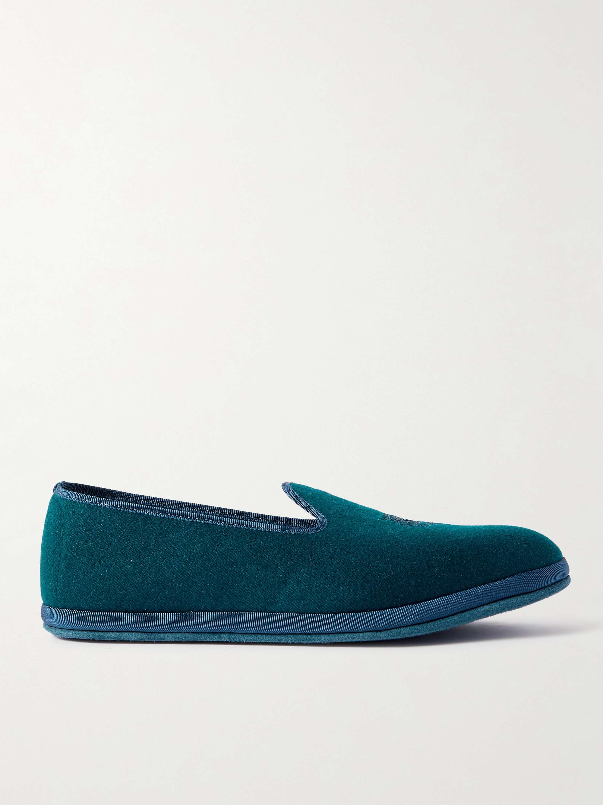 LORO PIANA Logo-Embroidered Cashmere Slippers for Men | MR PORTER