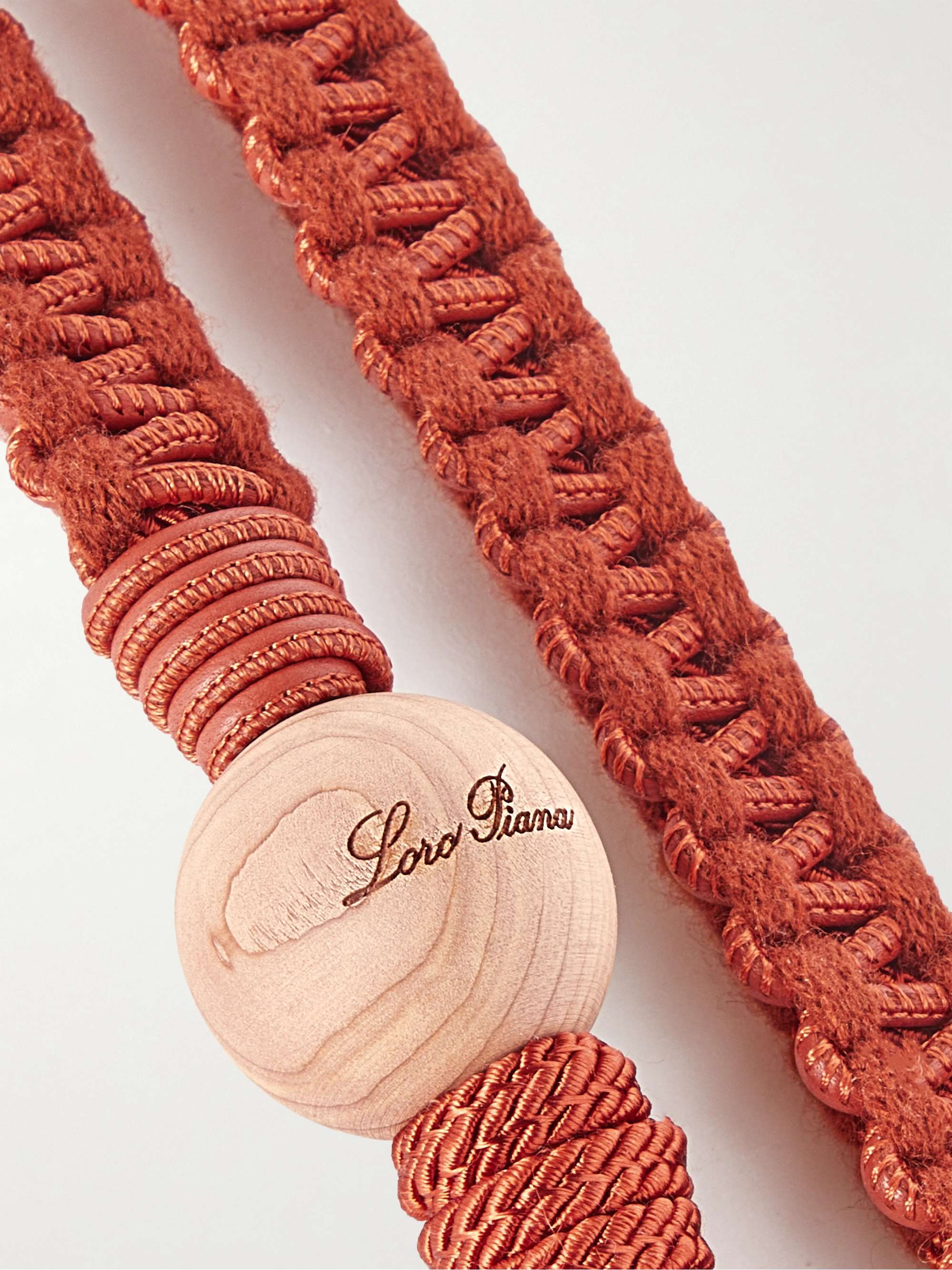 LORO PIANA Woven Cord and Leather Dog Lead