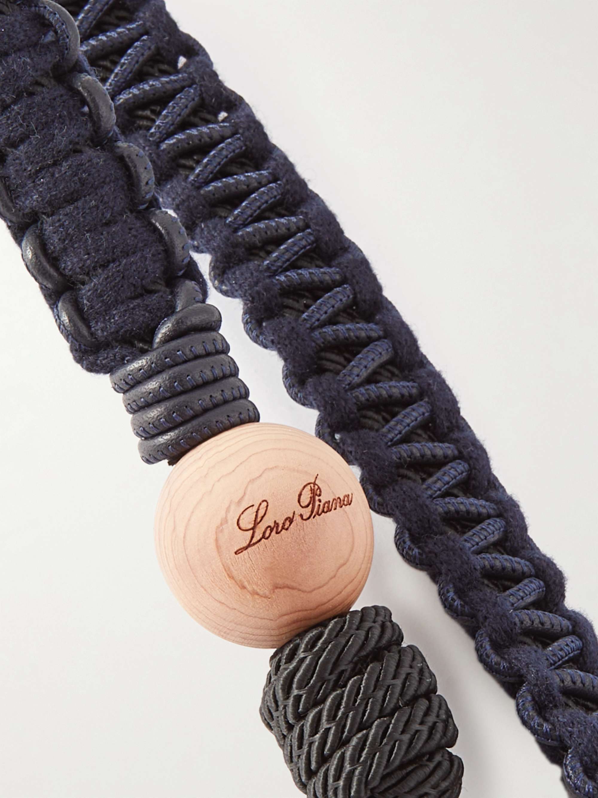 LORO PIANA Woven Cord and Leather Dog Lead