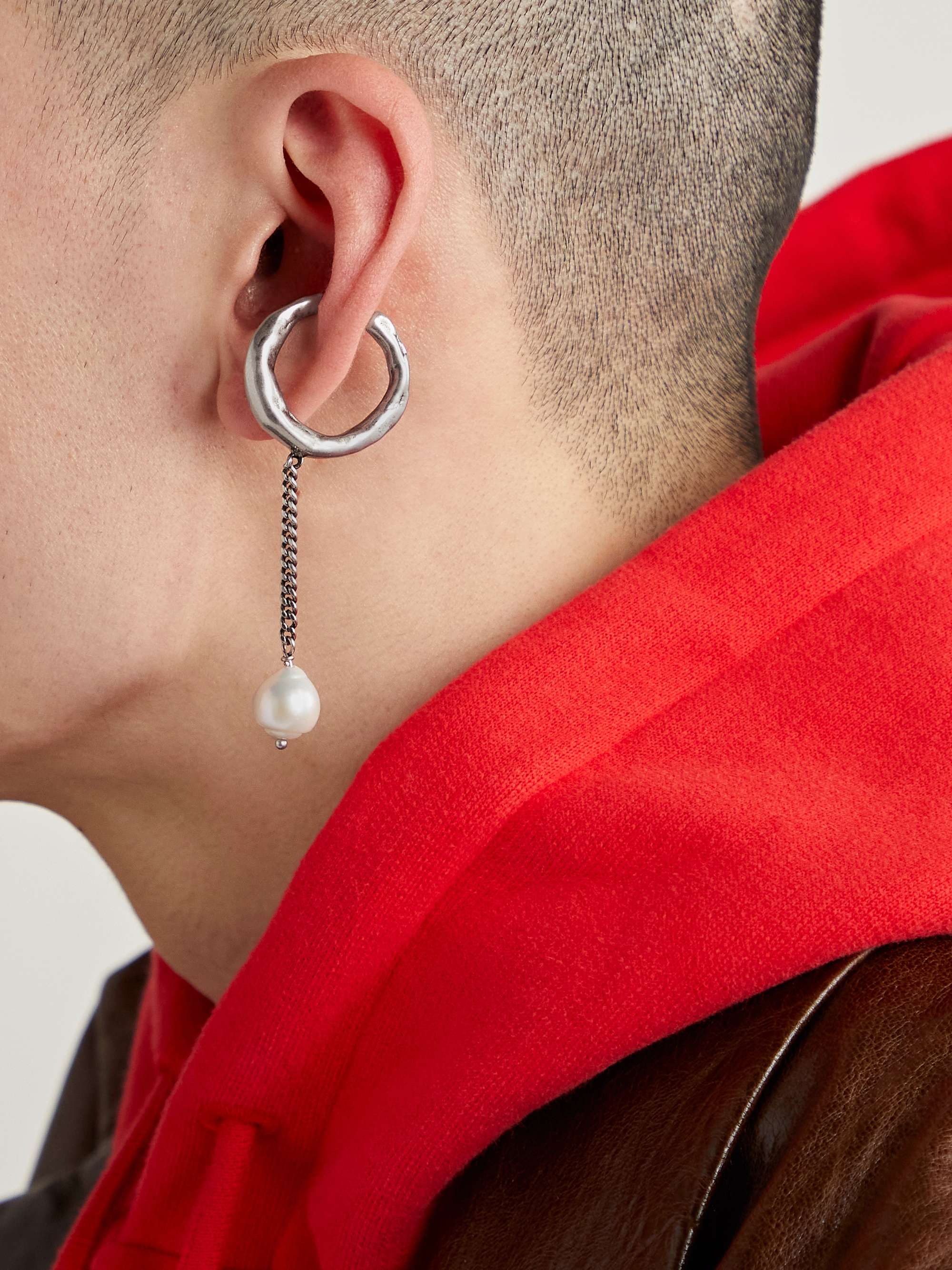 ACNE STUDIOS Silver-Tone Pearl Ear Cuff