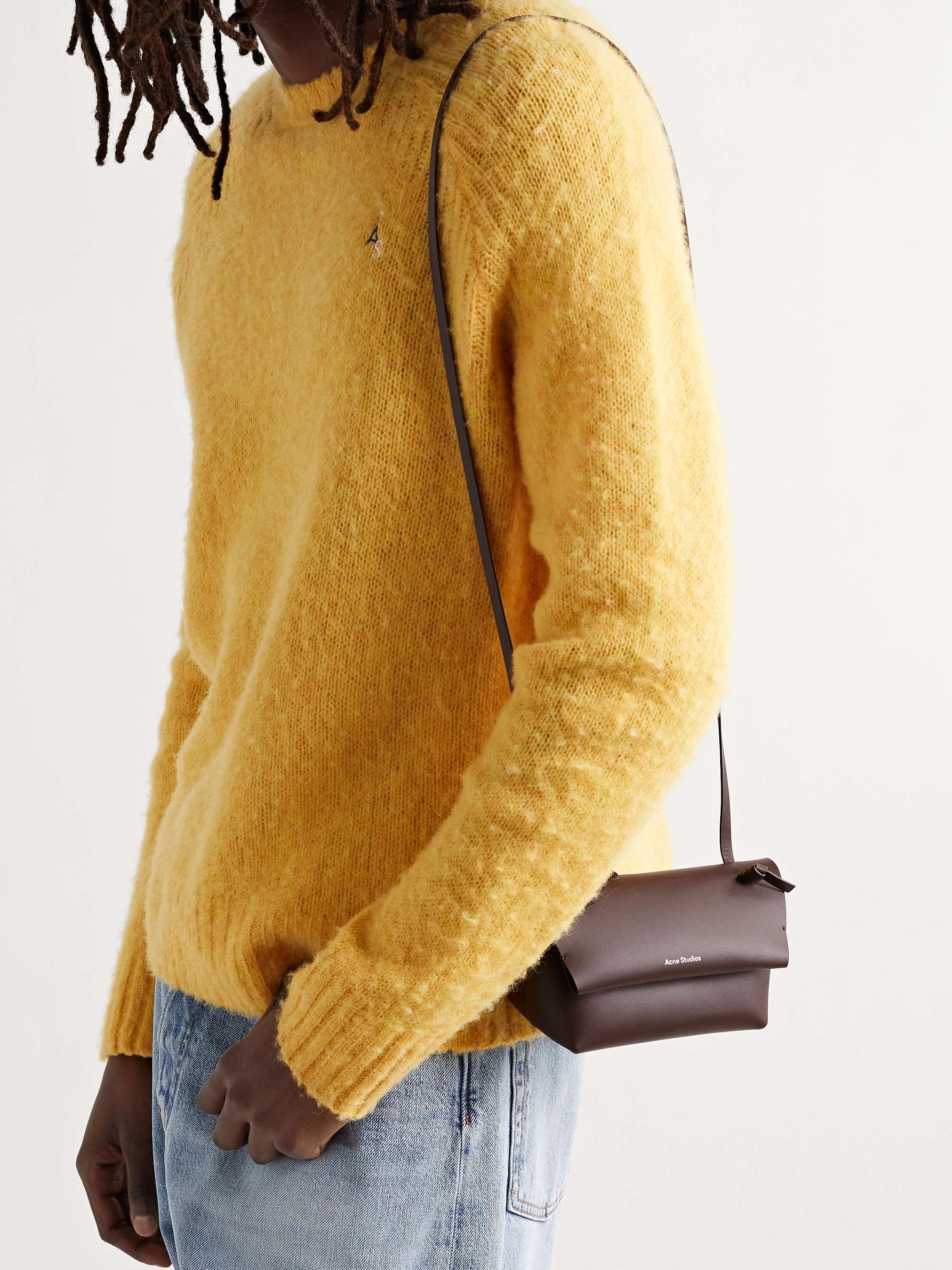 ACNE STUDIOS Small Logo-Print Leather Messenger Bag