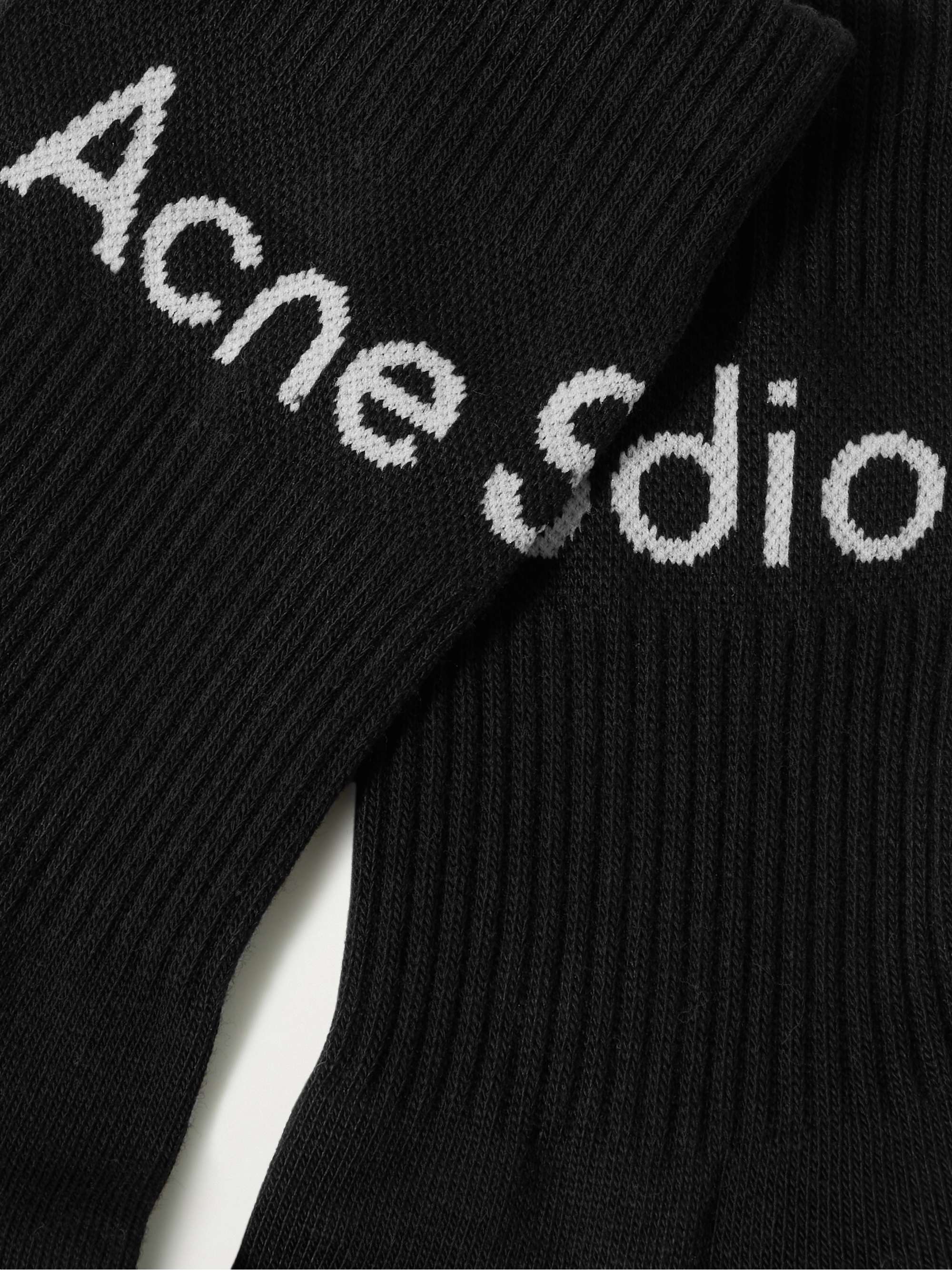 ACNE STUDIOS Logo-Jacquard Cotton-Blend Socks