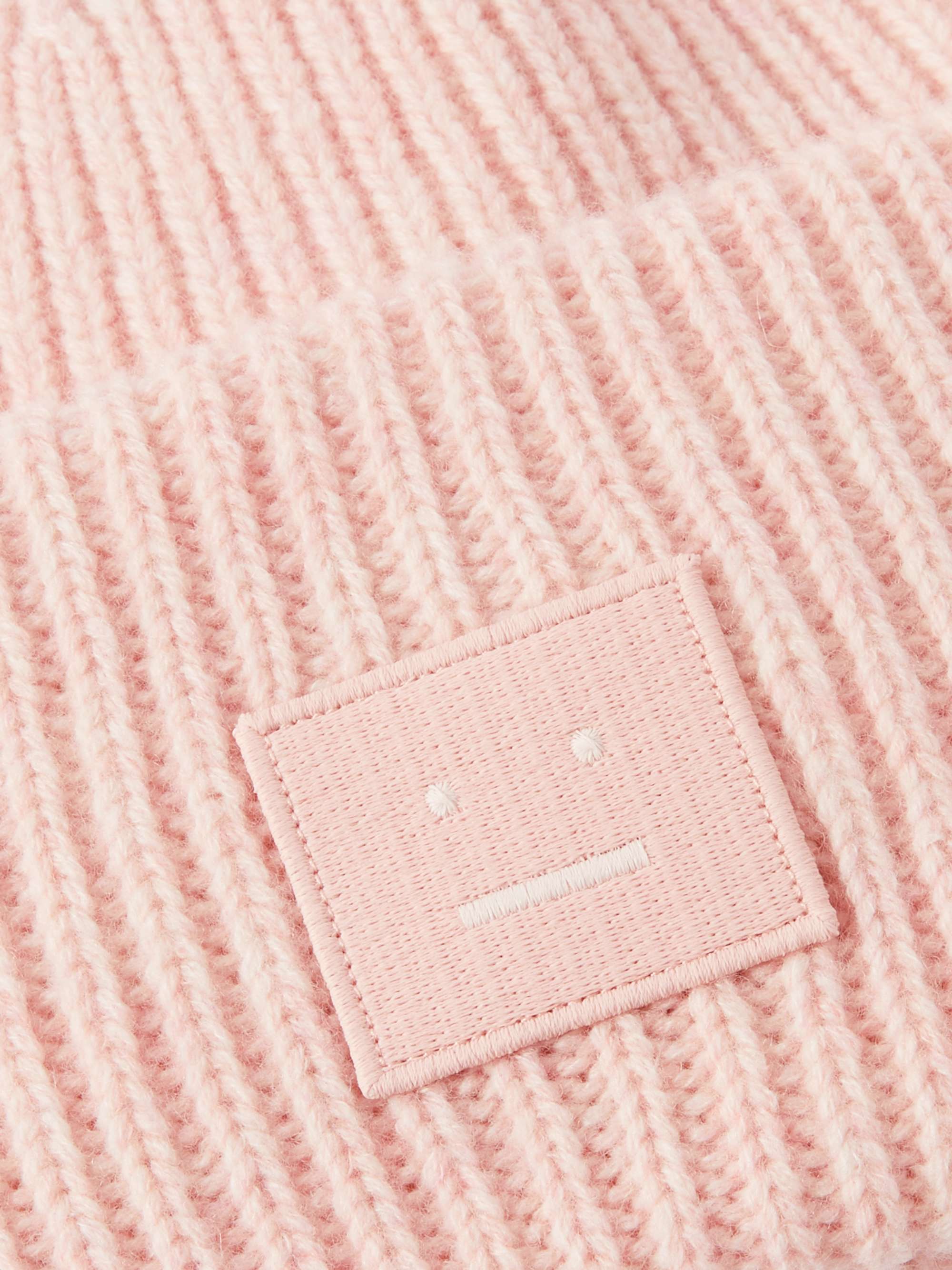 ACNE STUDIOS Logo-Appliquéd Ribbed Wool Beanie