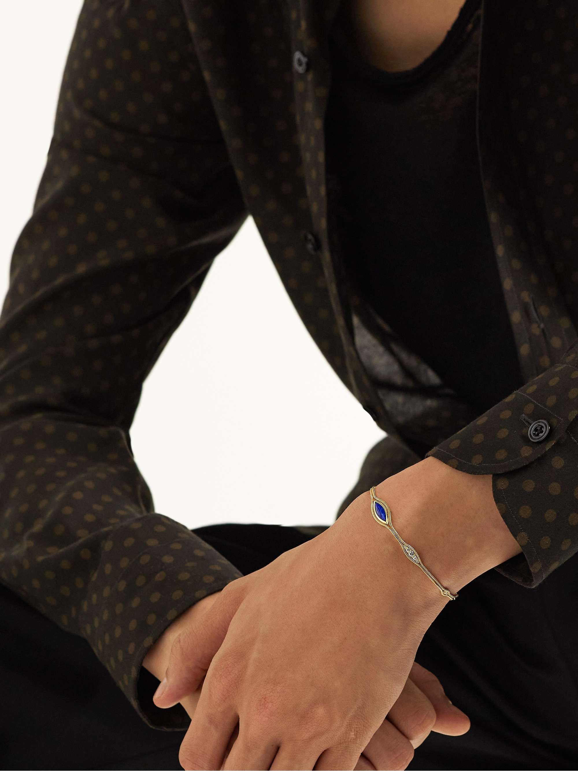 FERNANDO JORGE Fluid 18-Karat Gold, Lapis Lazuli and Diamond Bracelet