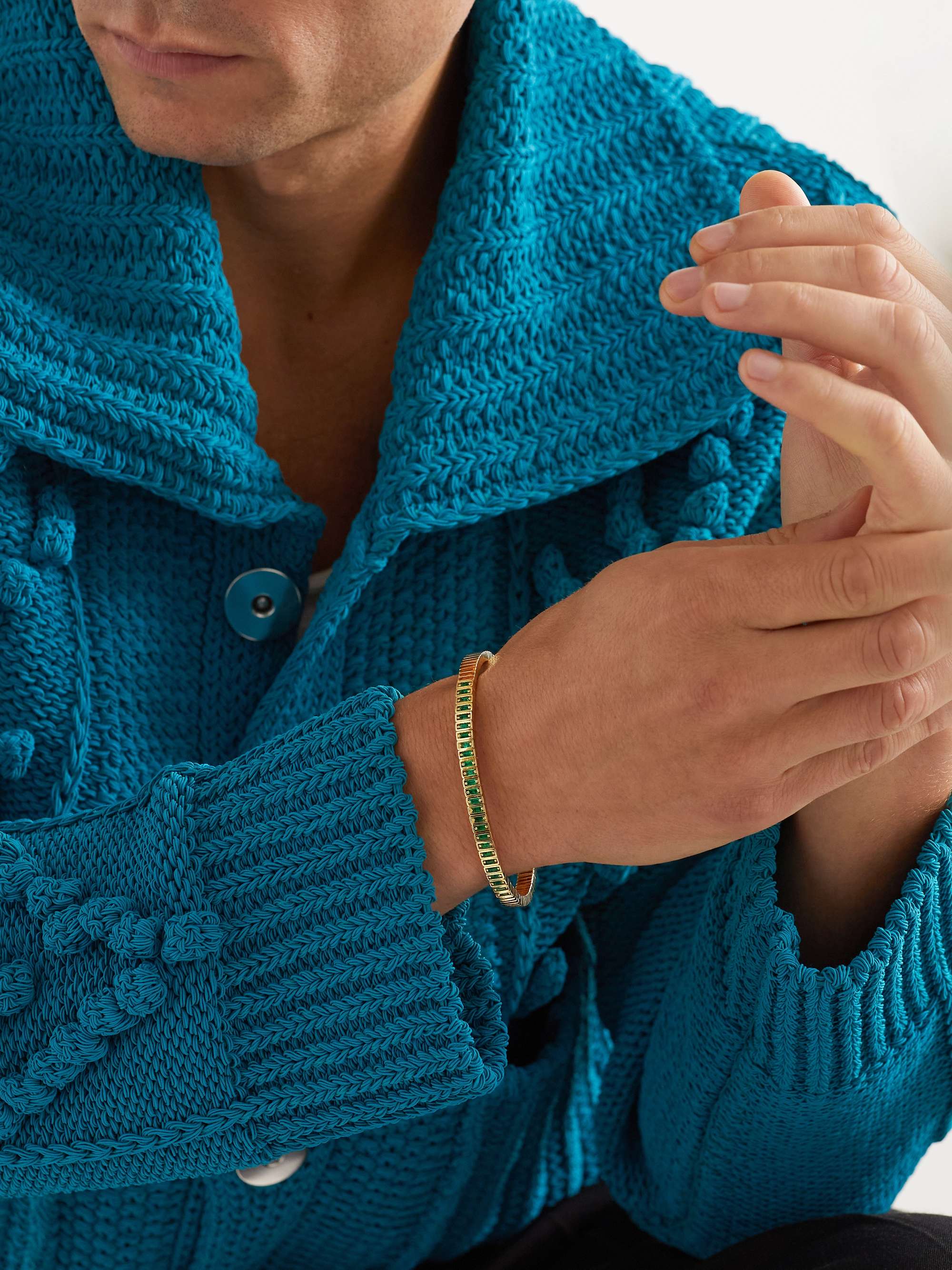 SUZANNE KALAN Gold Emerald Cuff