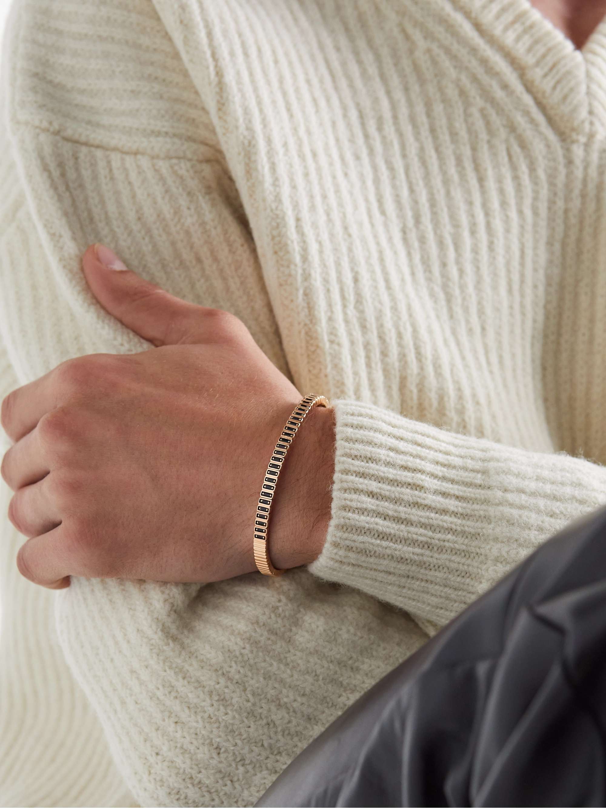 SUZANNE KALAN Rose Gold Black Sapphire Cuff