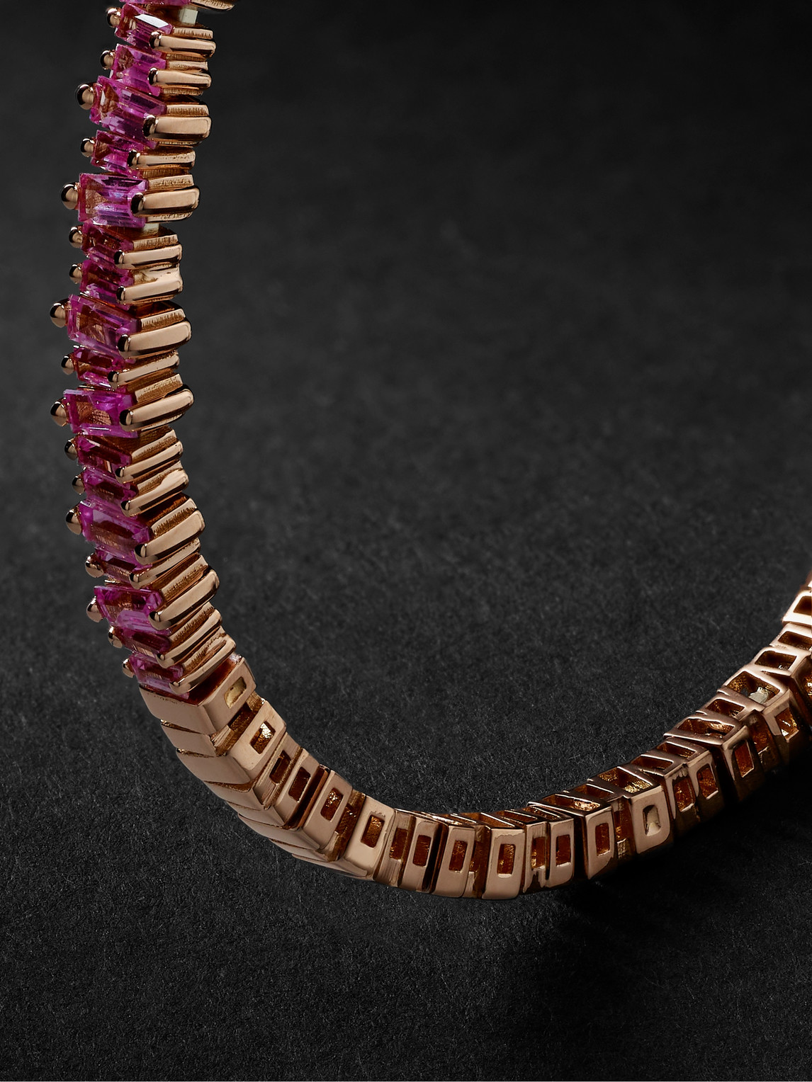 Shop Suzanne Kalan Rose Gold Sapphire Cuff In Pink