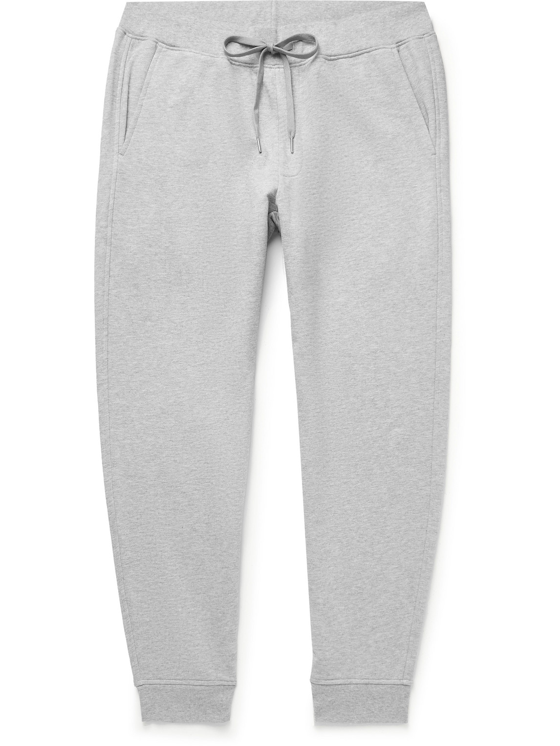Handvaerk Tapered Pima Cotton-jersey Sweatpants In Gray