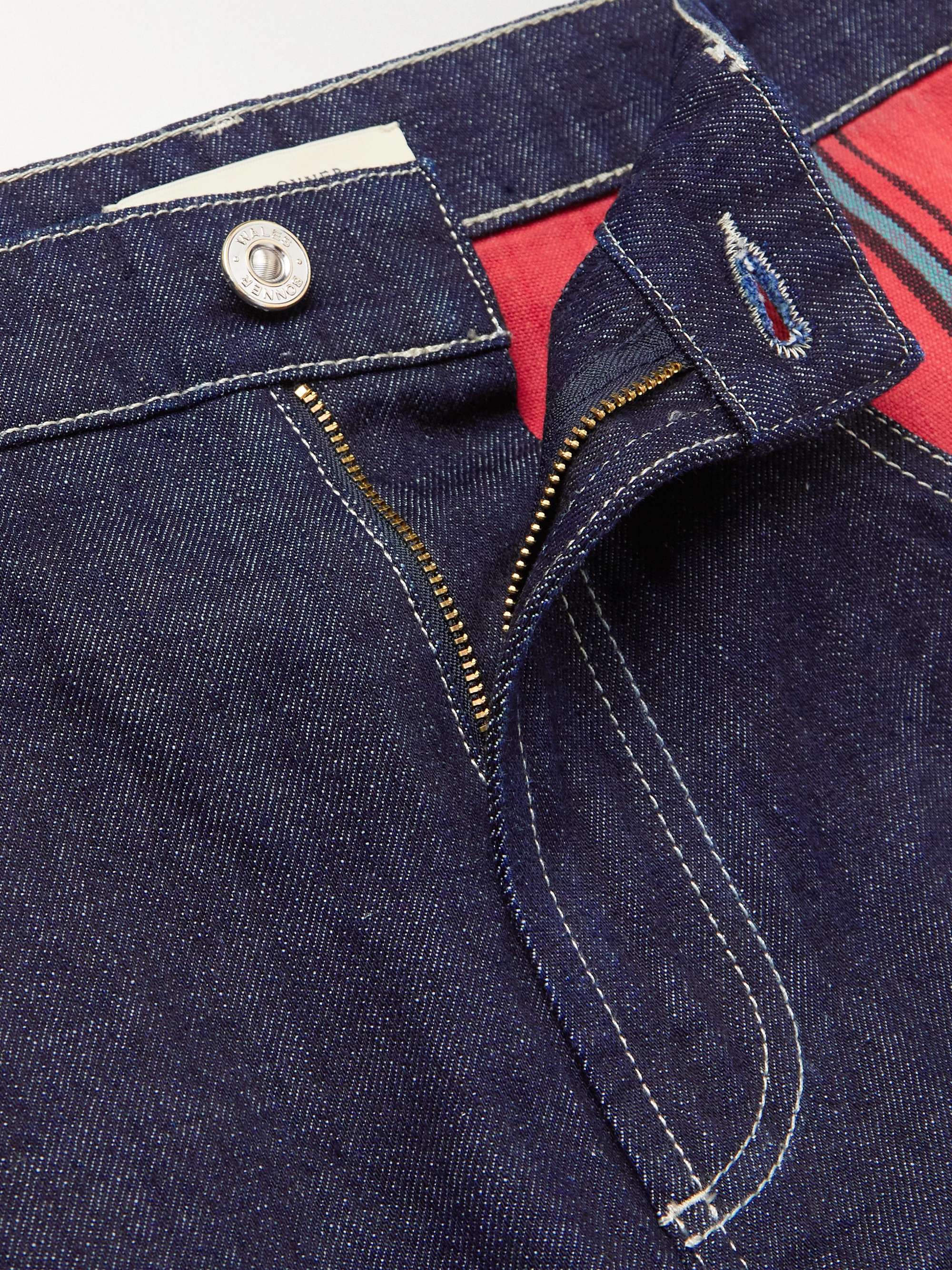 WALES BONNER Cotonou Straight-Leg Striped Panelled Jeans