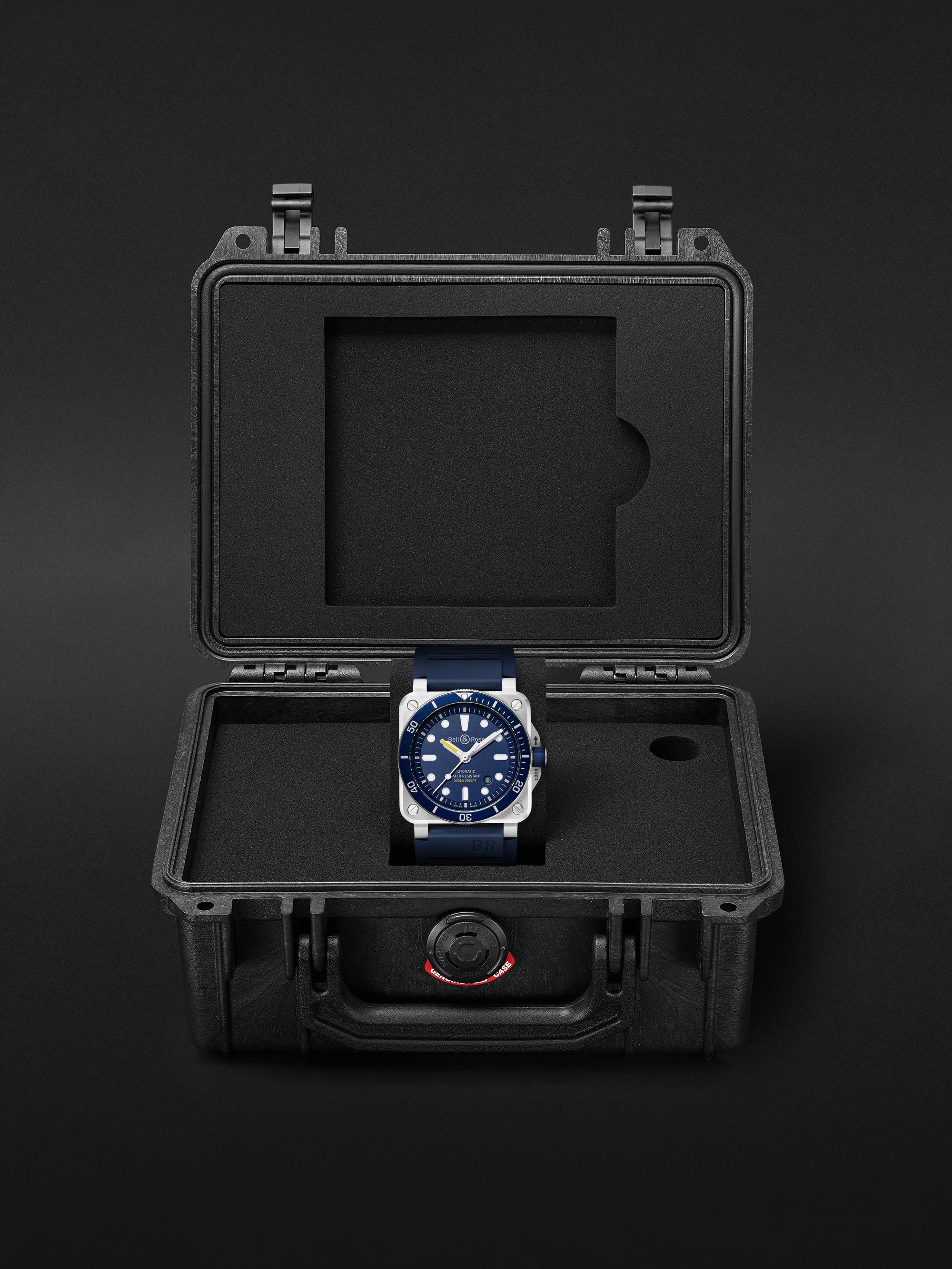 BELL & ROSS BR 03-92 Diver Blue Automatic 42mm Stainless Steel and Rubber Watch, Ref. No. BR0392-D-BU-ST/SRB