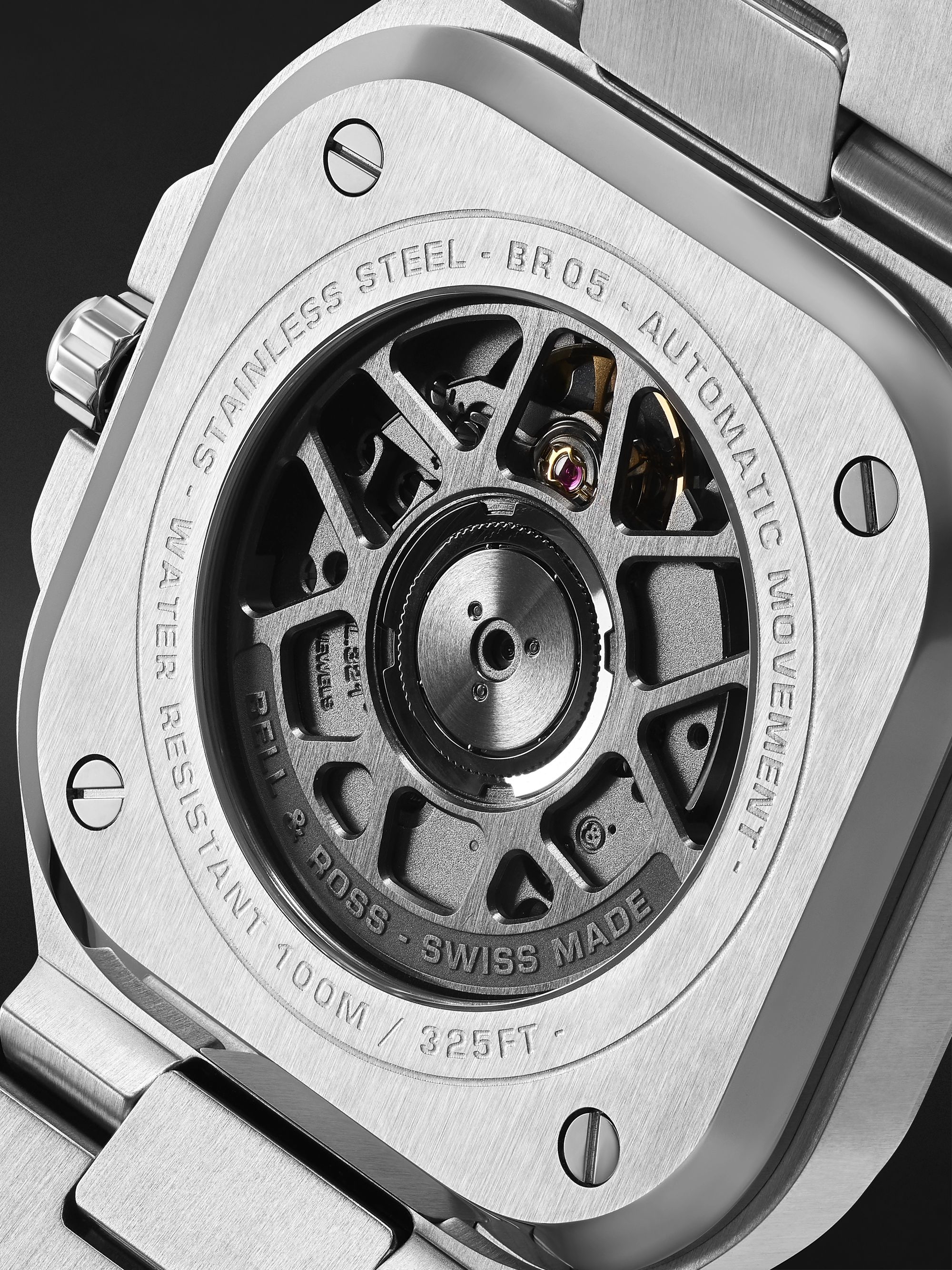 BELL & ROSS BR 05 Automatic 40mm Stainless Steel and Diamond Watch, Ref. No. BR05A-BL-STFLD/SST