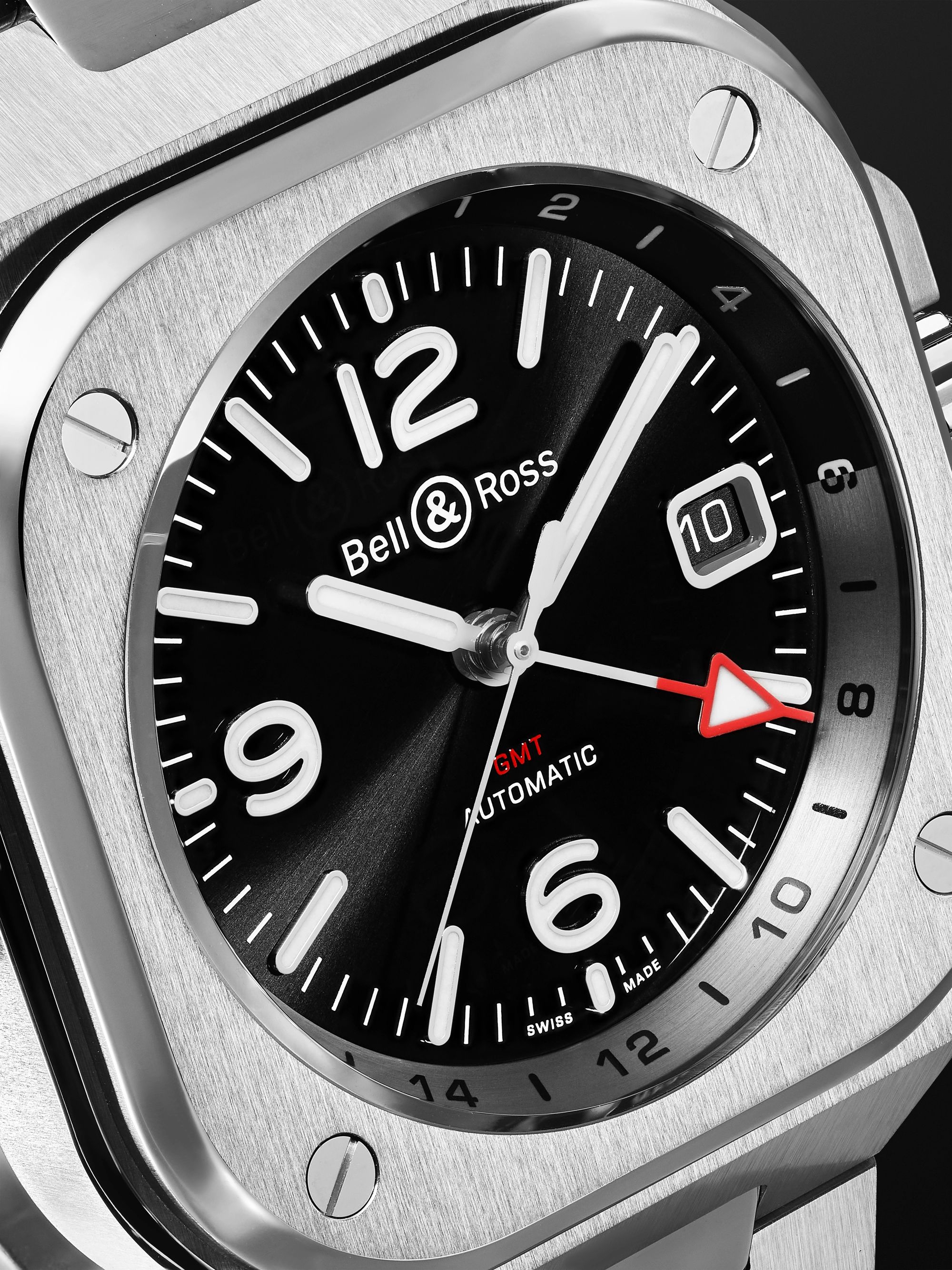 BELL & ROSS GMT Automatic 41mm Stainless Steel Watch, Ref. No. BR05G-BL-ST/SST