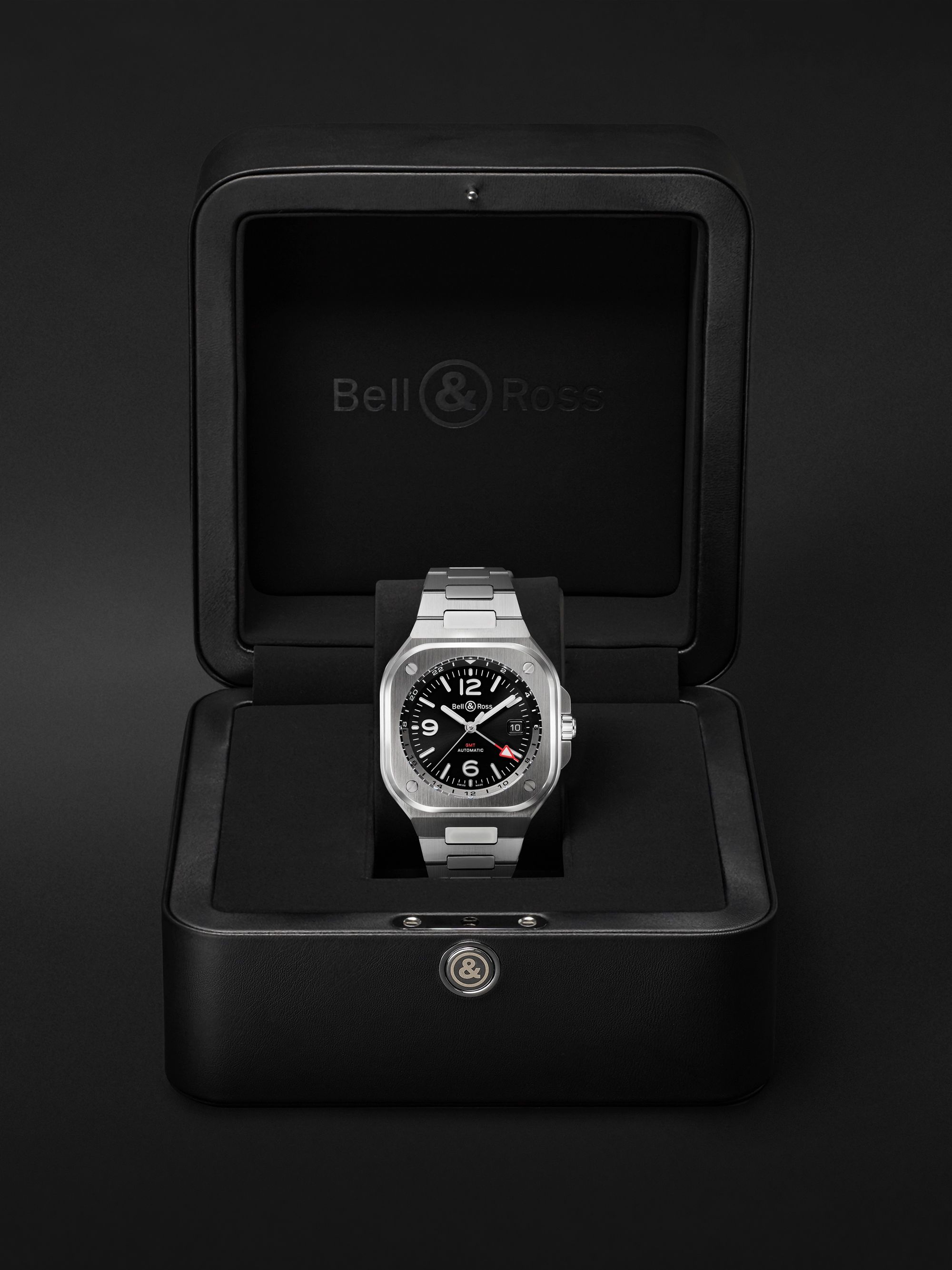 BELL & ROSS GMT Automatic 41mm Stainless Steel Watch, Ref. No. BR05G-BL-ST/SST