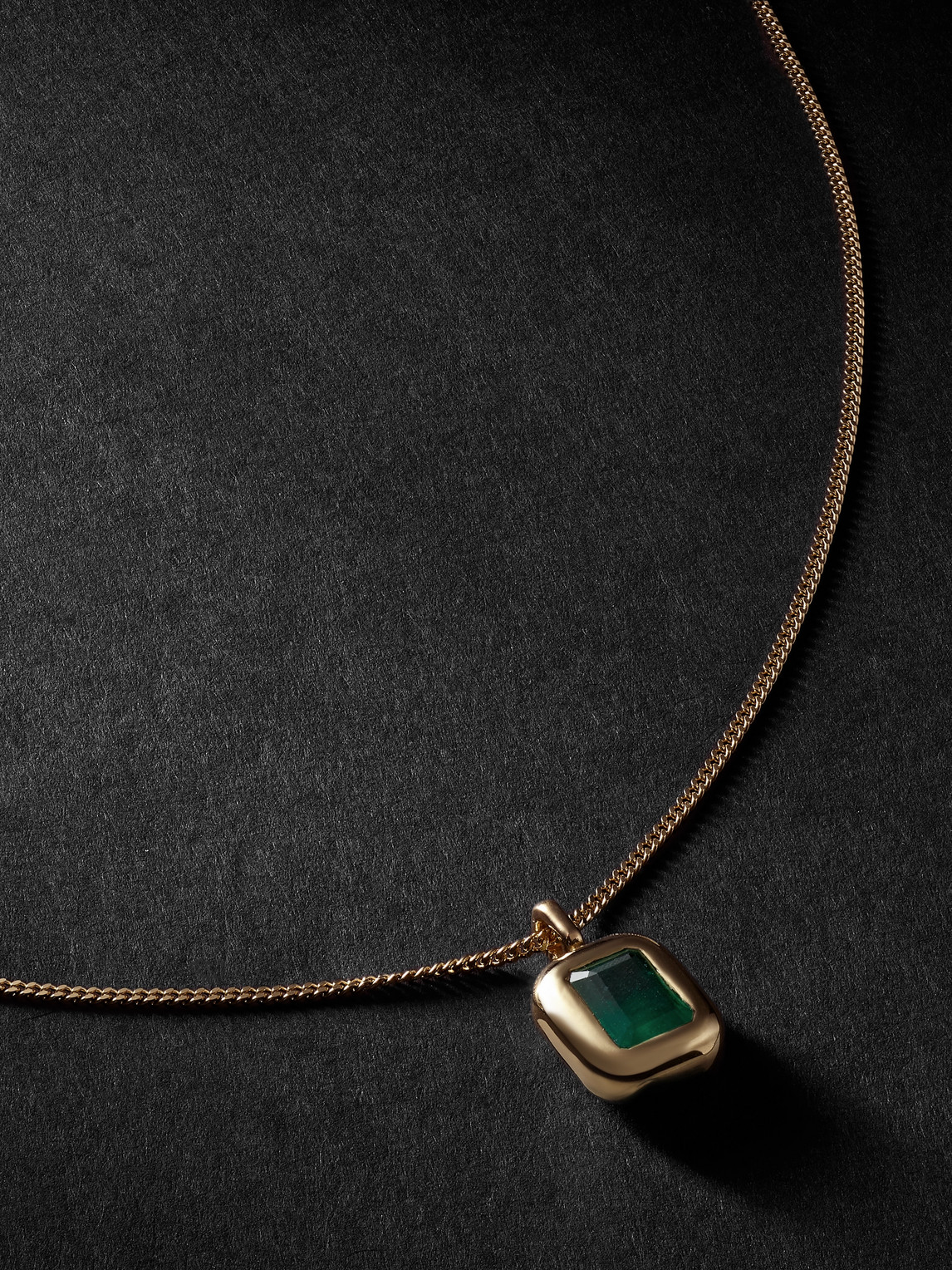 Bubble Gold Emerald Pendant Necklace