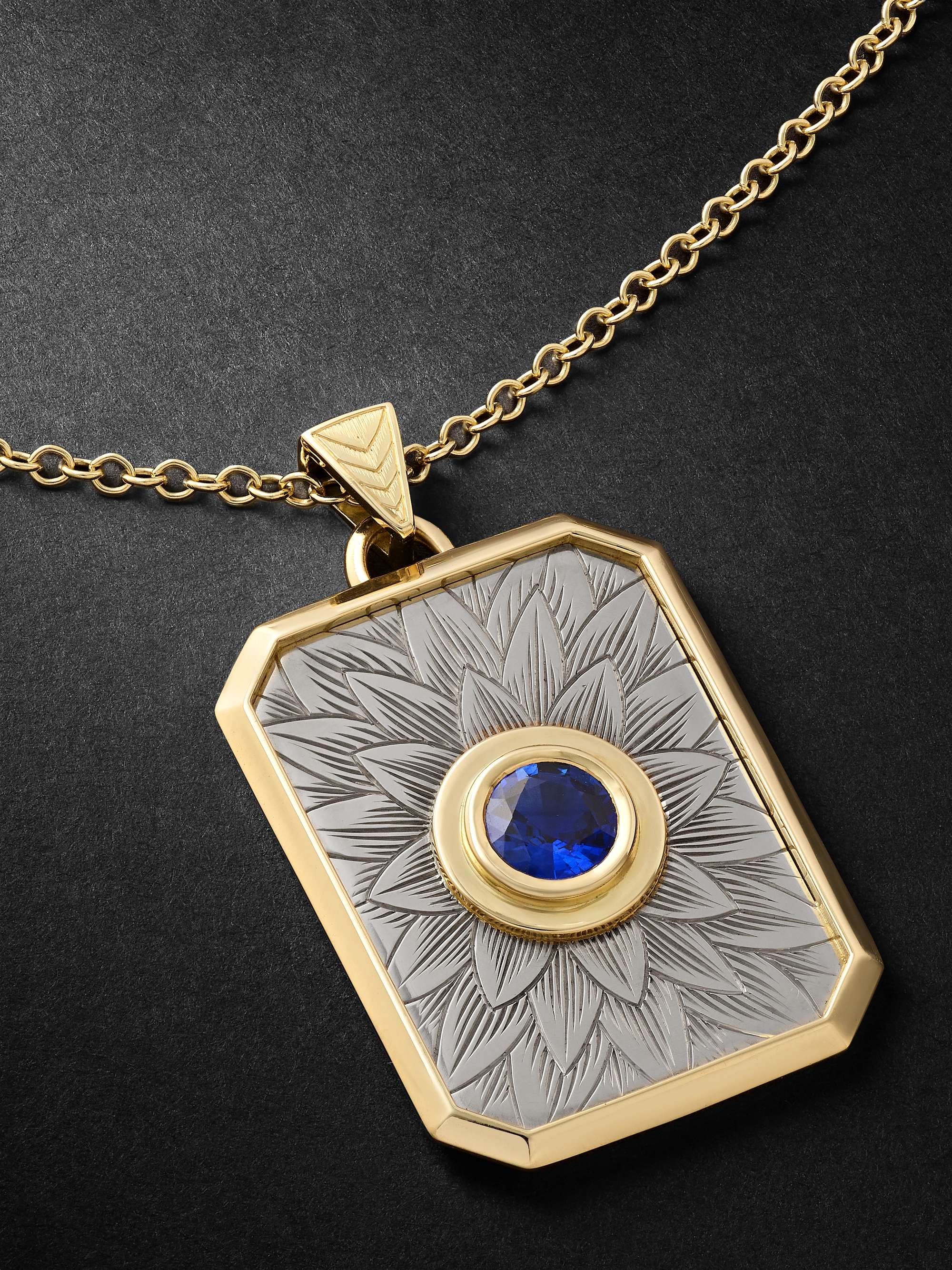 DUFFY JEWELLERY 18-Karat Yellow and White Gold Sapphire Necklace