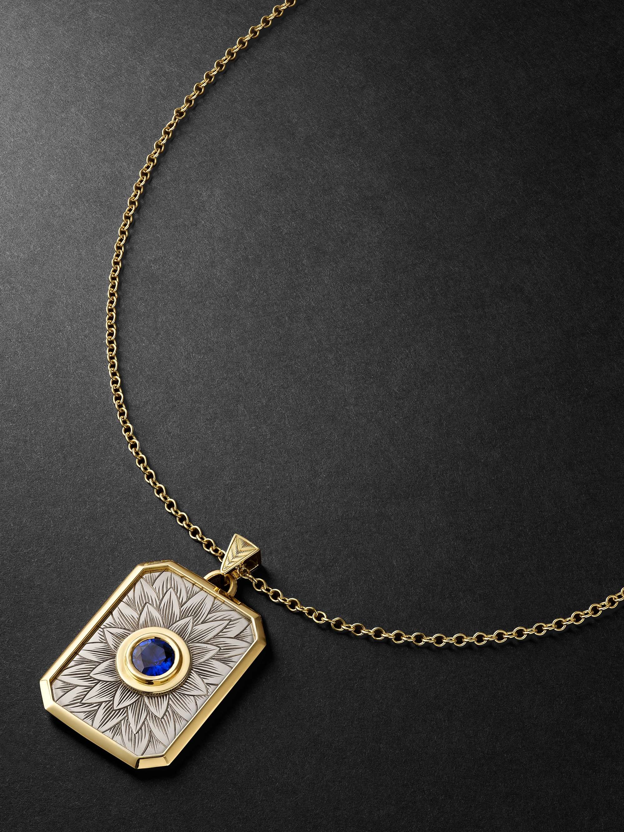 DUFFY JEWELLERY 18-Karat Yellow and White Gold Sapphire Necklace