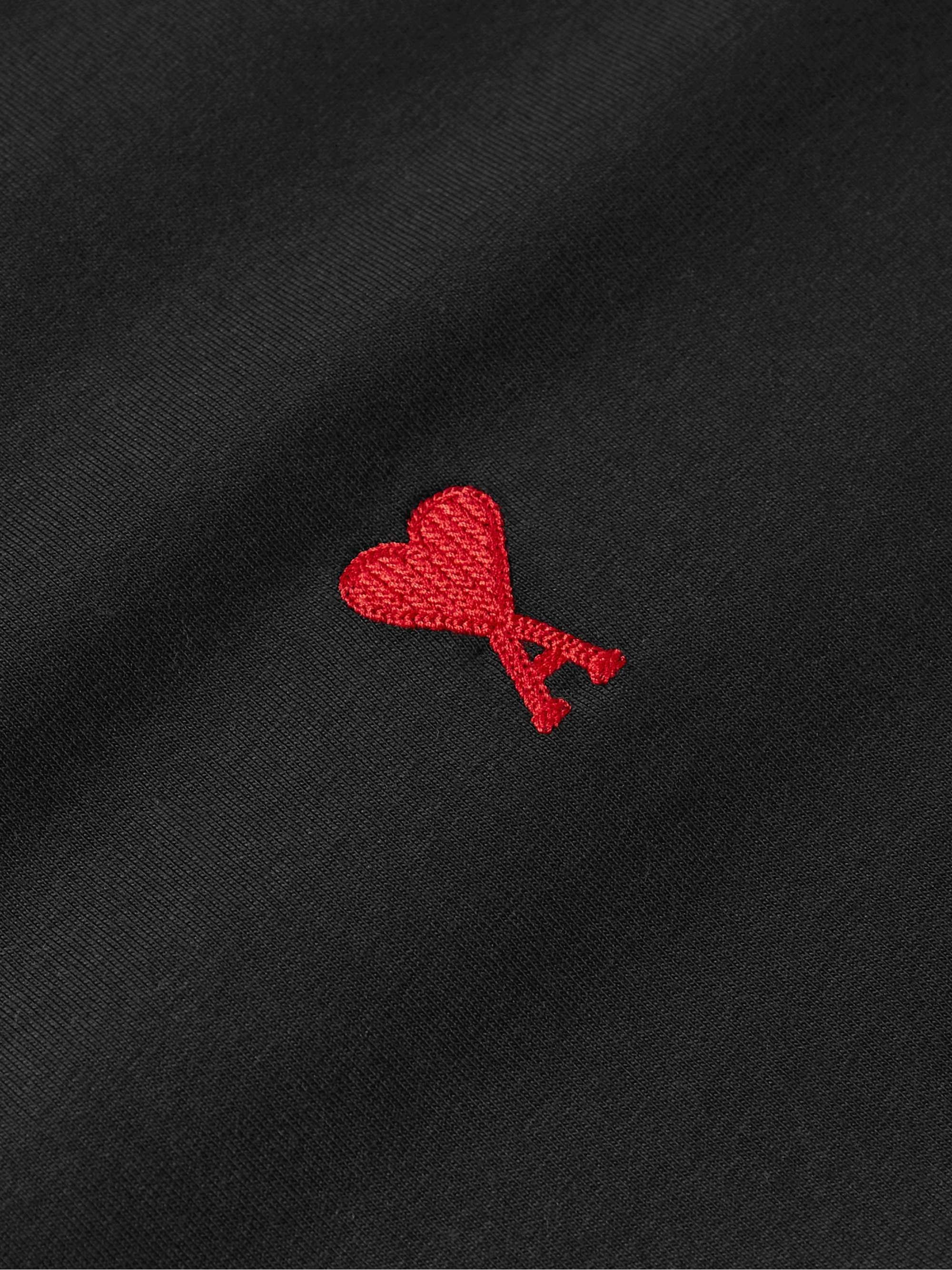 AMI PARIS Logo-Embroidered Cotton-Jersey T-Shirt