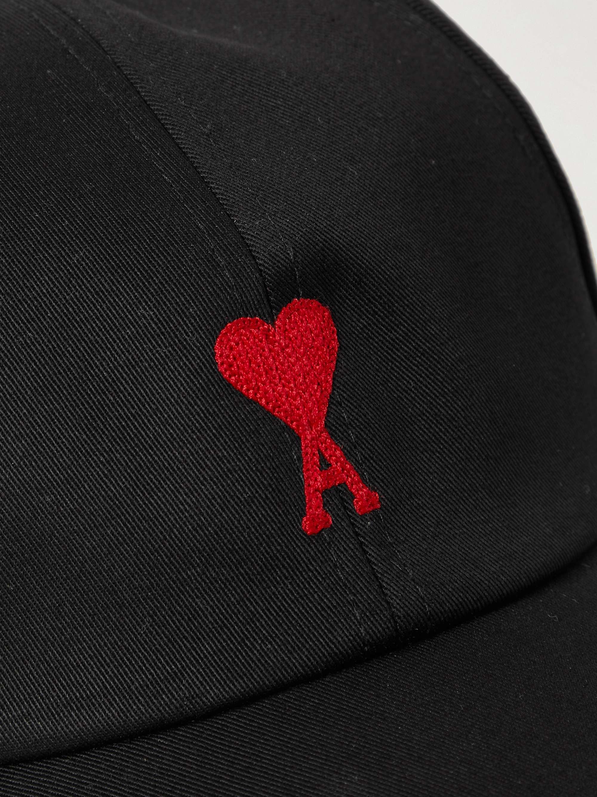 AMI PARIS Logo-Embroidered Cotton-Twill Baseball Cap
