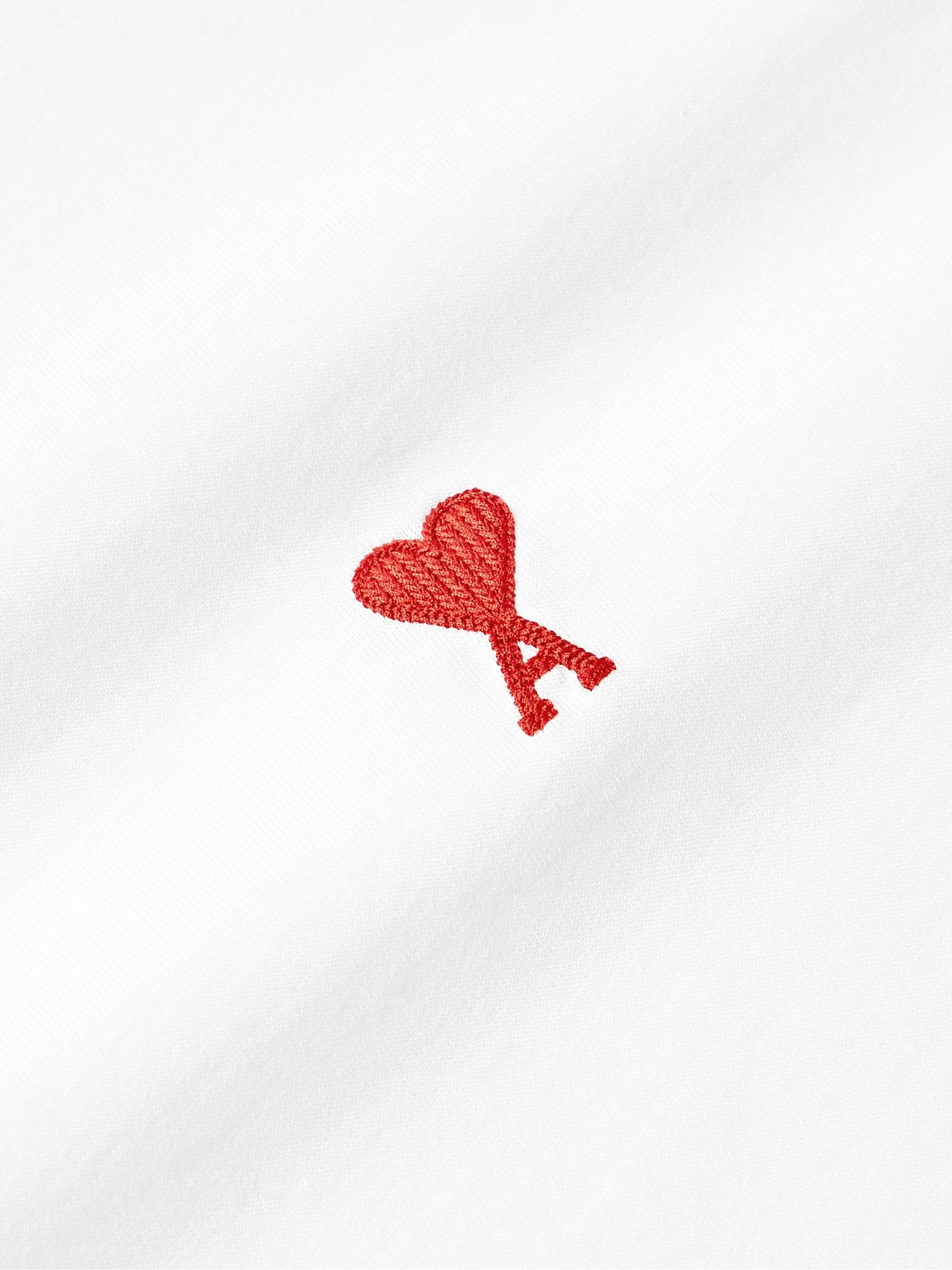 AMI PARIS Logo-Embroidered Cotton-Jersey T-Shirt