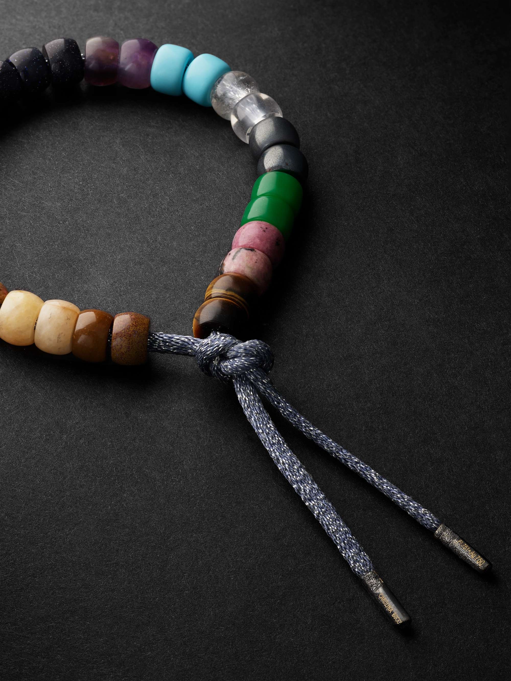 CAROLINA BUCCI Forte Beads Blackened Gold Multi-Stone Bracelet